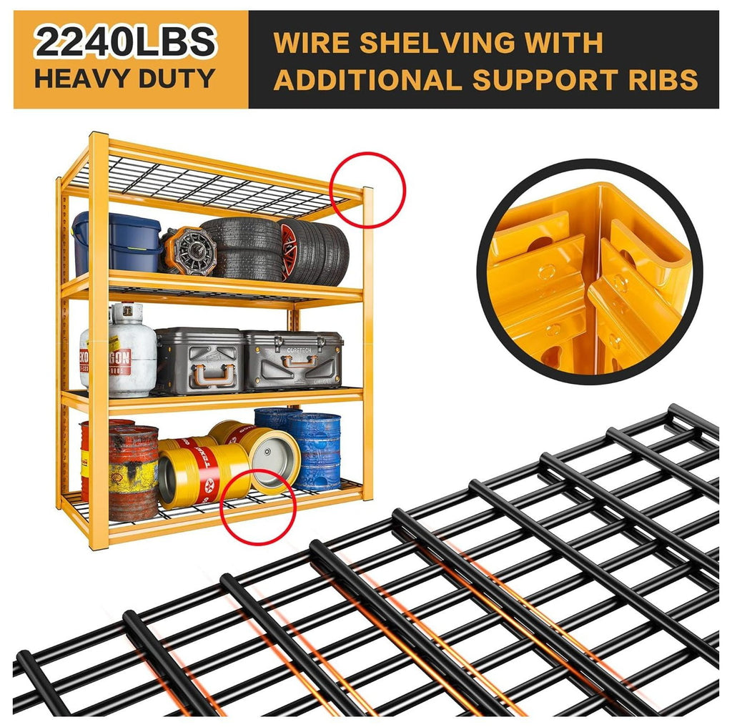 40"W Garage Shelving Heavy Duty Loads 2240LBS Garage Storage Shelves Heavy Duty Shelving 4-Tier Adjustable Metal Shelves for Storage Rack Industrial Shelving Utility Shelf,40"W X19.5"D X59.5"H