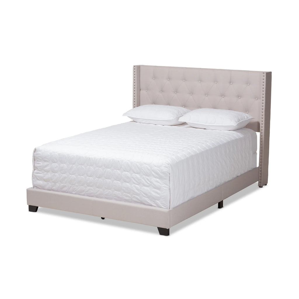 Baxton Studio Contemporary Bed by  Beige King