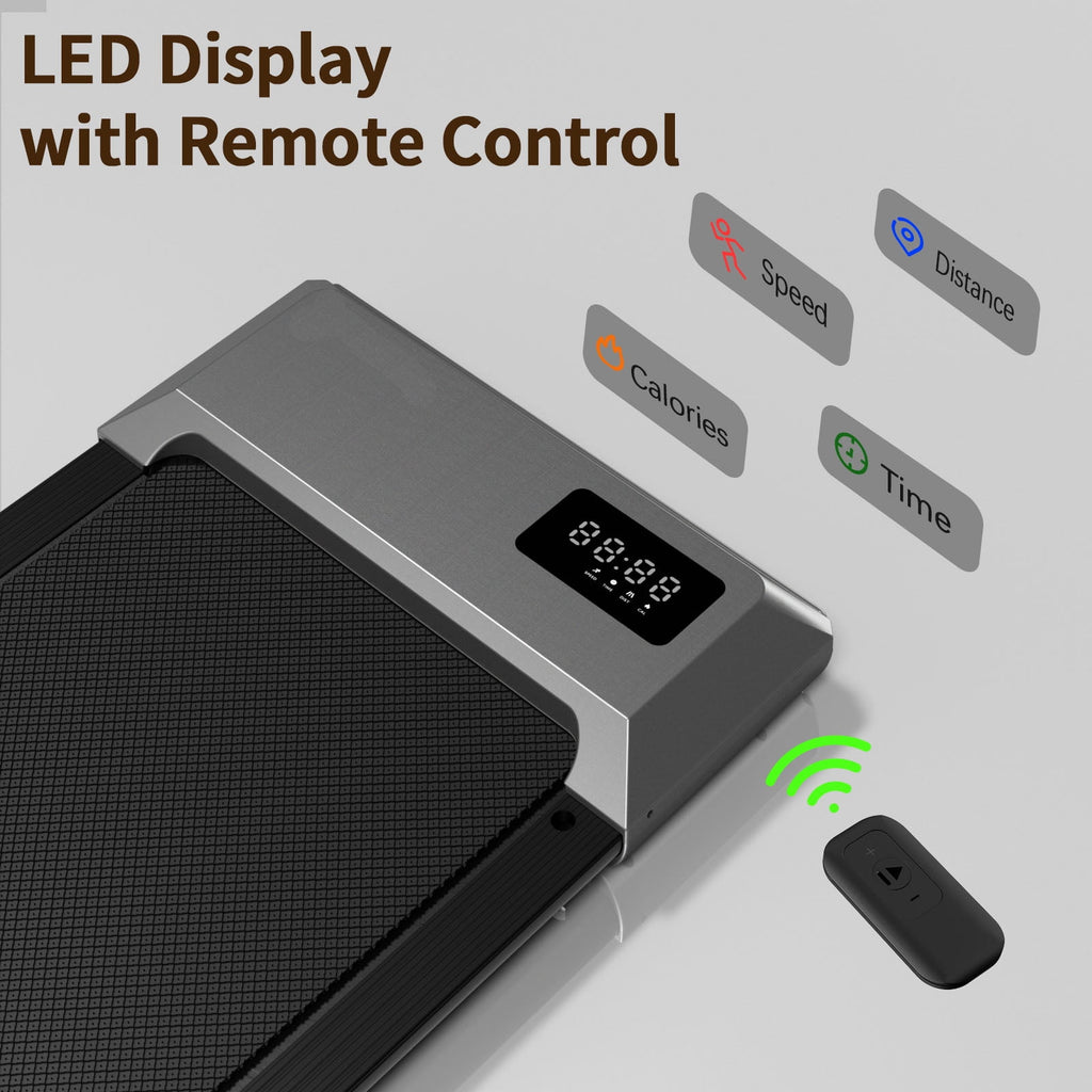 2.5Hp Walking Pad, 35.5*15.5 Walking Area 2 in 1 Under Desk Treadmill,300lb Walking Treadmill with Remote Control and LED Display, Quiet, Compact & Small Treadmill for Home & Office (White)