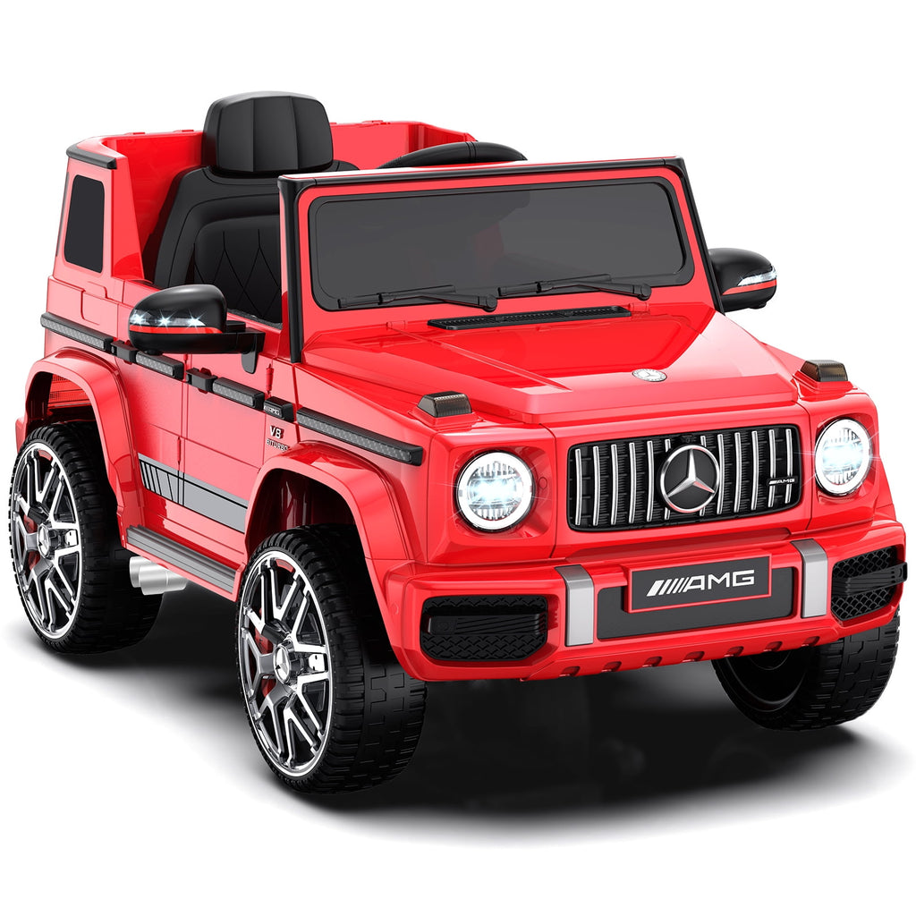 12Volt 1 Seater Mercedes-Benz G63 Licensed Powered Ride on Toy with Remote Control, Gift for Kids Aged 2~4 Years -Red
