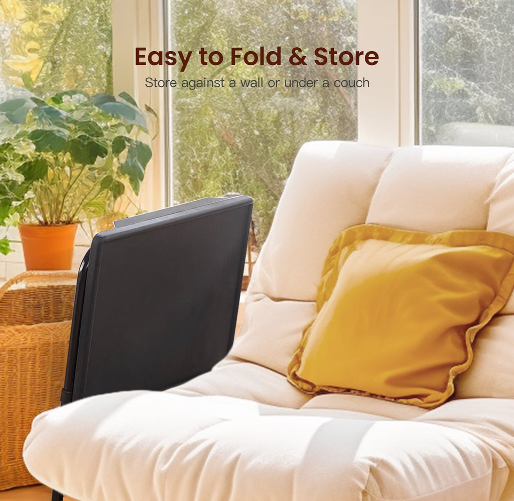 2 Pack Folding 6 Height & 3 Tilt Angles TV Tray Table Set Sofa Desk TV Dinner Tray for Home Office,Black