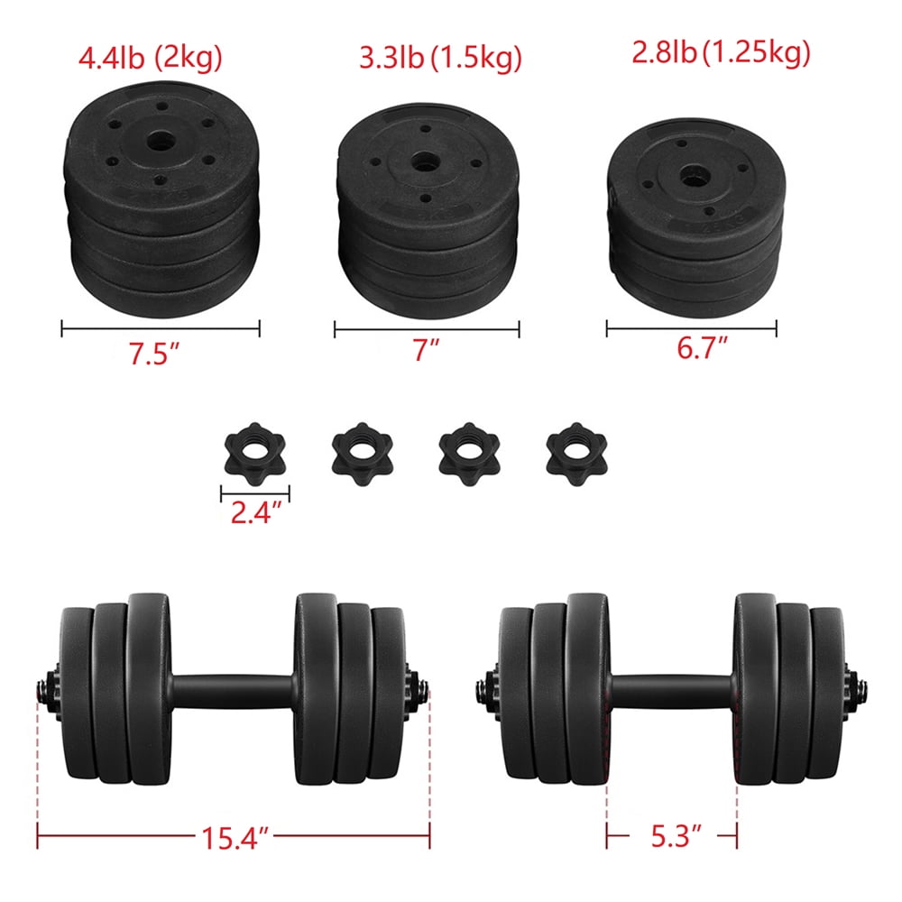 Alden Design Adjustable Dumbbell Set for Home and Gym Exercise, Black, 44 Lb
