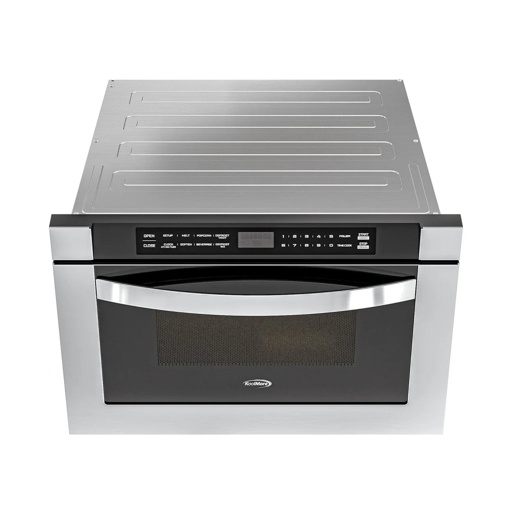 24 in. Stainless-Steel Microwave Drawer, Wall-Mounted with Flat Bottom, 1.2 Cu. Ft. (KM-MD-1SS)