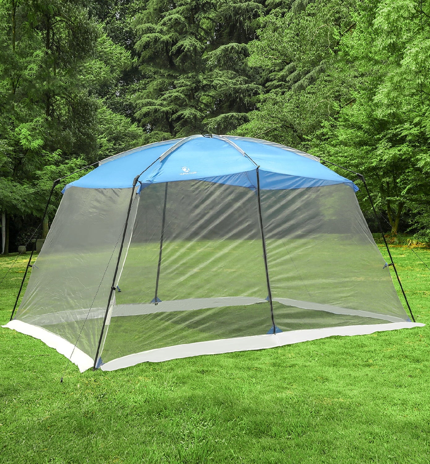 Alpha Camper 13' x 9' Screen House Canopy Sun Shade with One Room, Blue