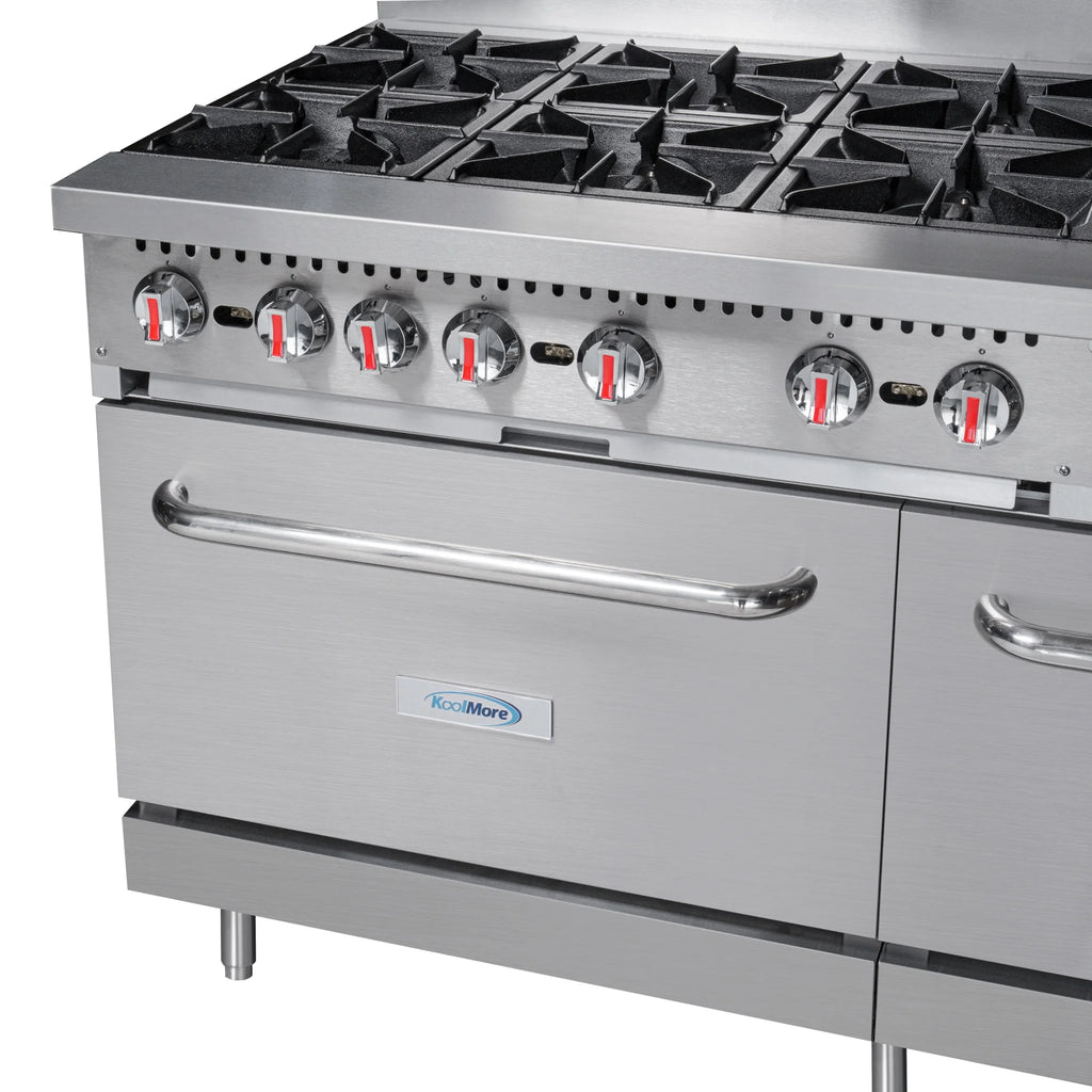 60 in. 10 Burner Commercial LP Range with Oven in Stainless-Steel (KM-CR60-LP)