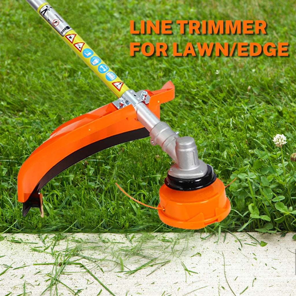 4-IN-1 Gas Weed Eater, Seizeen 52CC 2-Cycle Multi-Functional Grass String Trimmer, Hedge Trimmer, Cordless Brush Cutter, Powerful Pole Saw for Tree Trimming, Orange