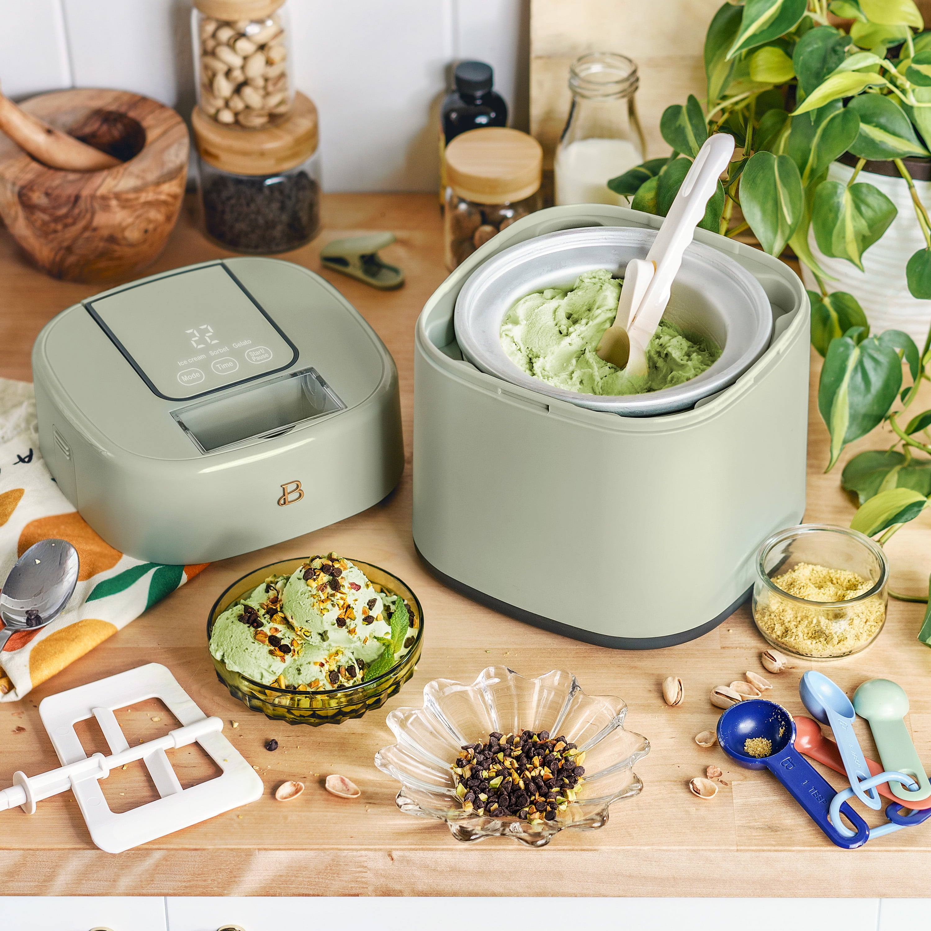 Beautiful 1.5 Qt Ice Cream Maker with Touch Activated Display, White Icing by Drew Barrymore