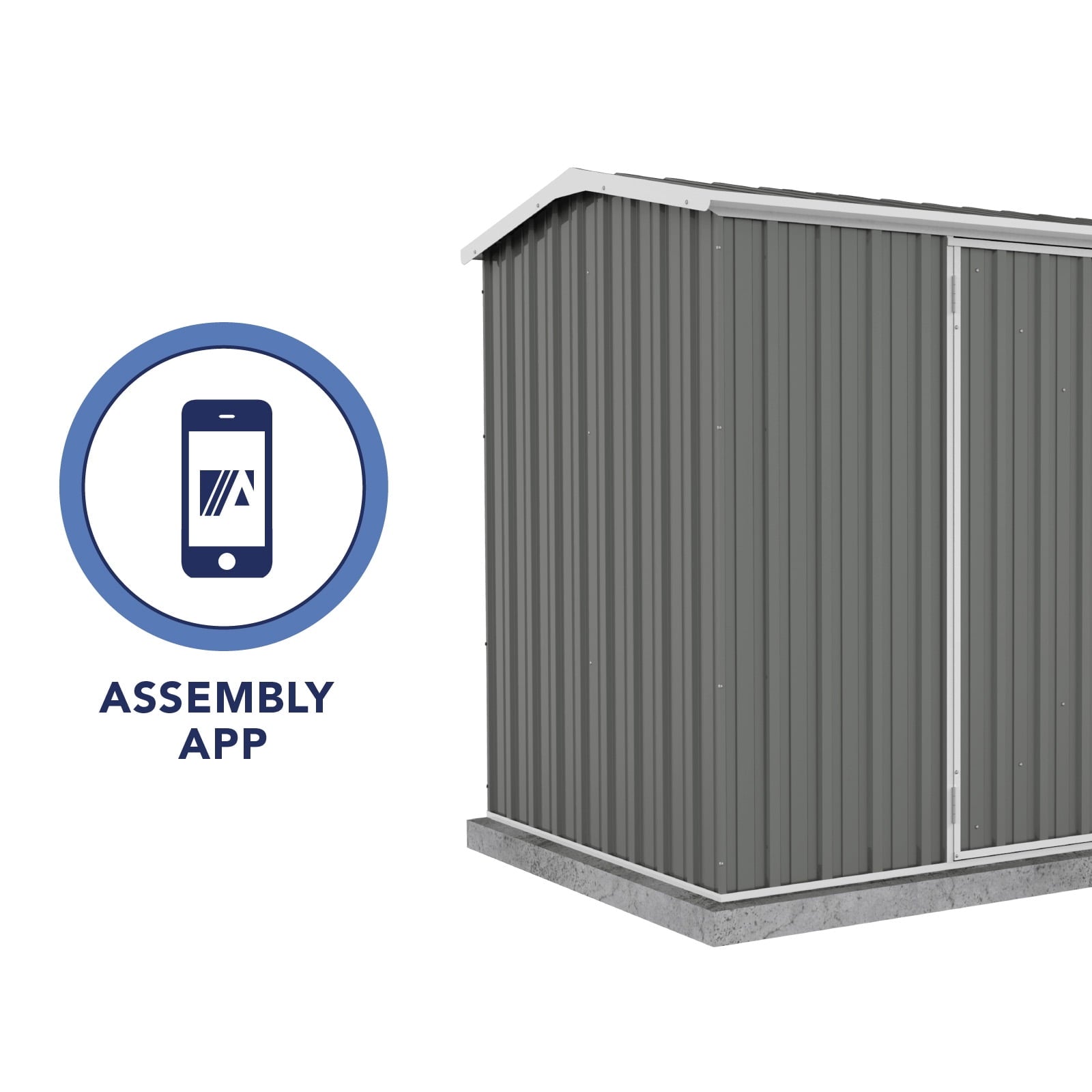Absco Shed Premier 10 x 5 ft. Galvanized Steel and Metal Storage Shed, Gray