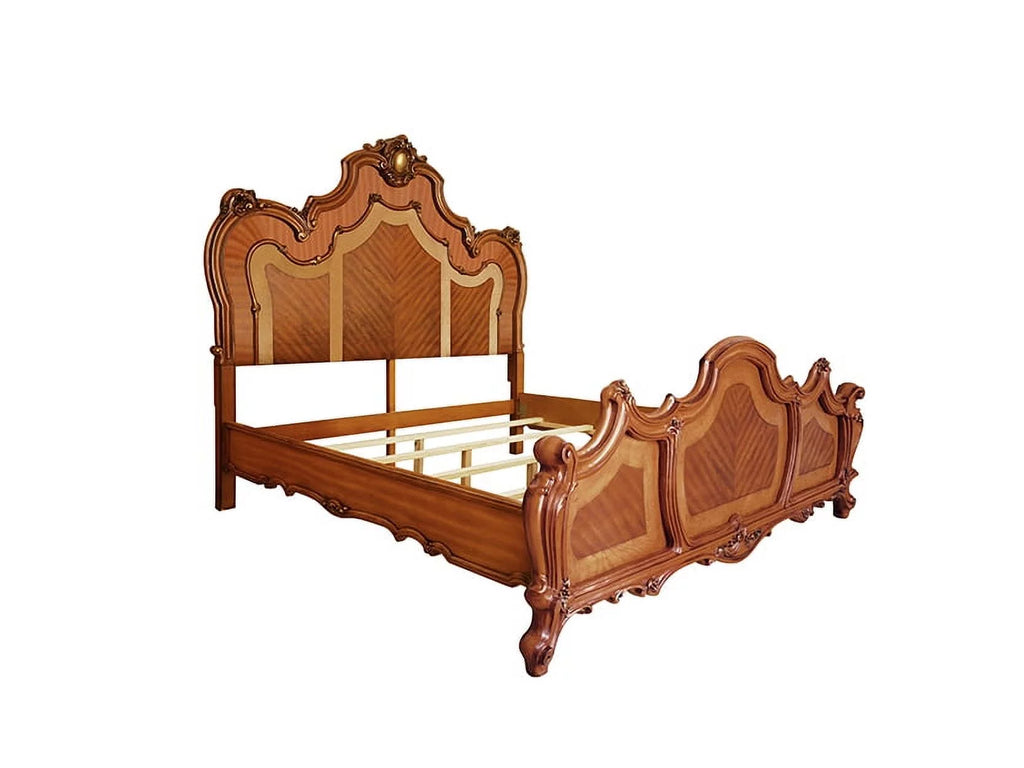 ACME Picardy Eastern King Bed in Honey Oak Finish