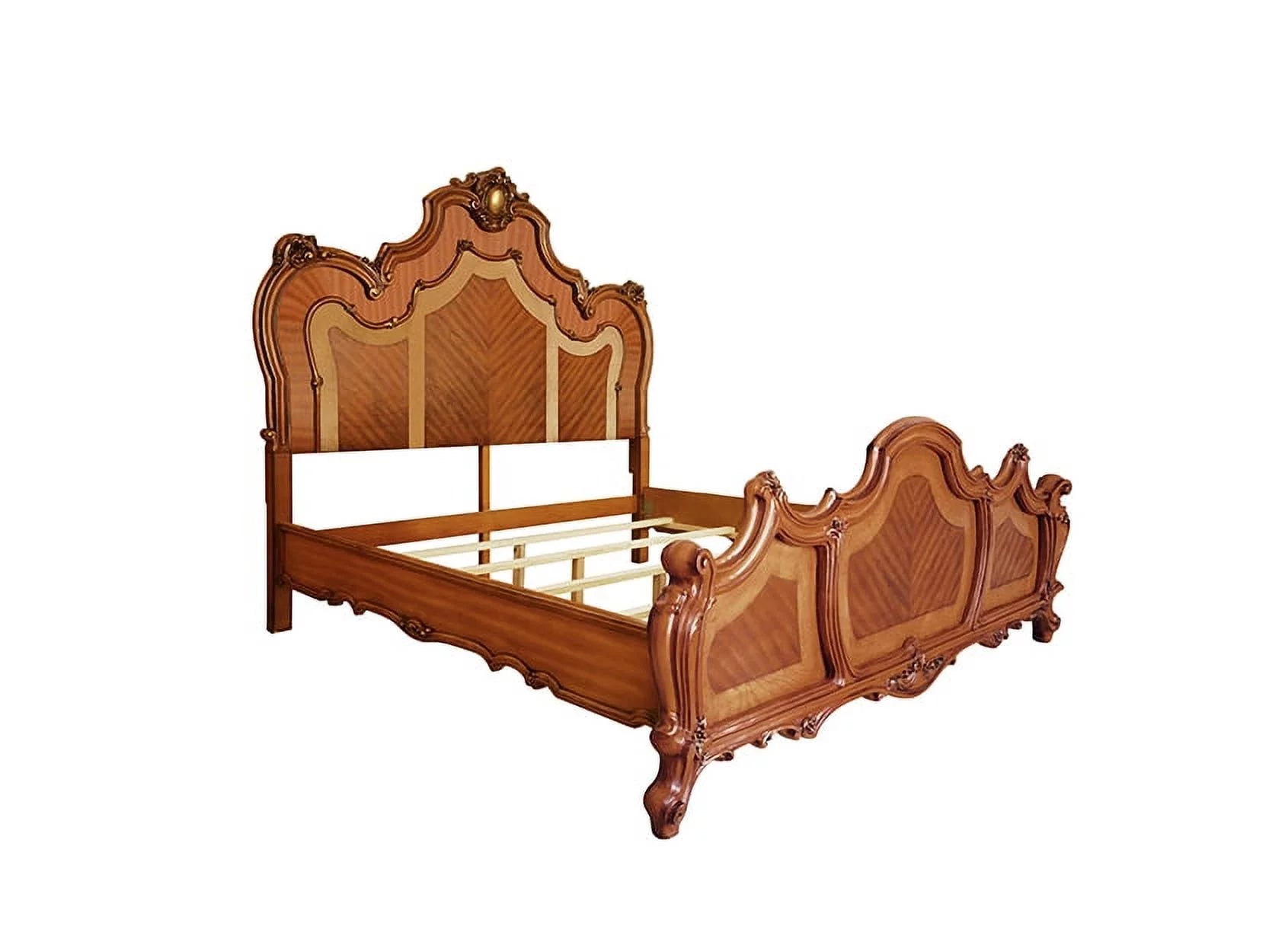 ACME Picardy Eastern King Bed in Honey Oak Finish