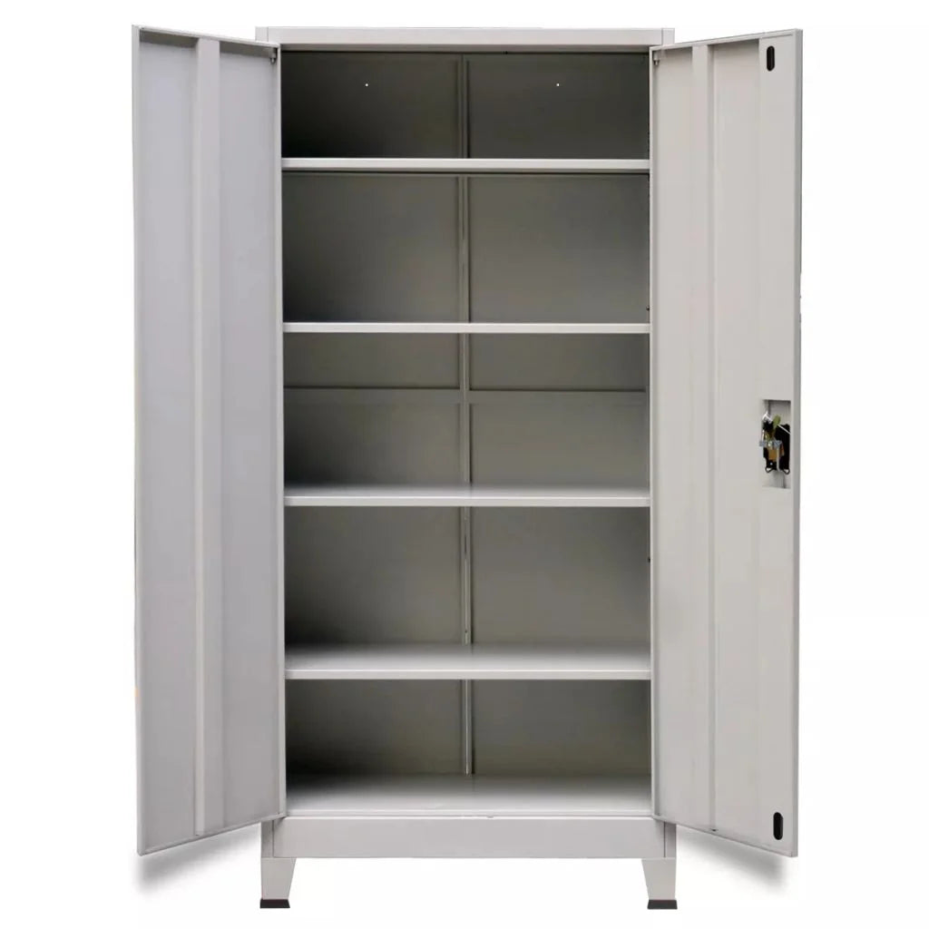 Anself 2 Doors Office Cabinet with 4 Adjustable Shelves Metal File Storage Cabinet Letter Documents Filing Organizer Home Office Furniture 35.4 x 15.7 x 70.9 Inches (W x D x H) (Gray)