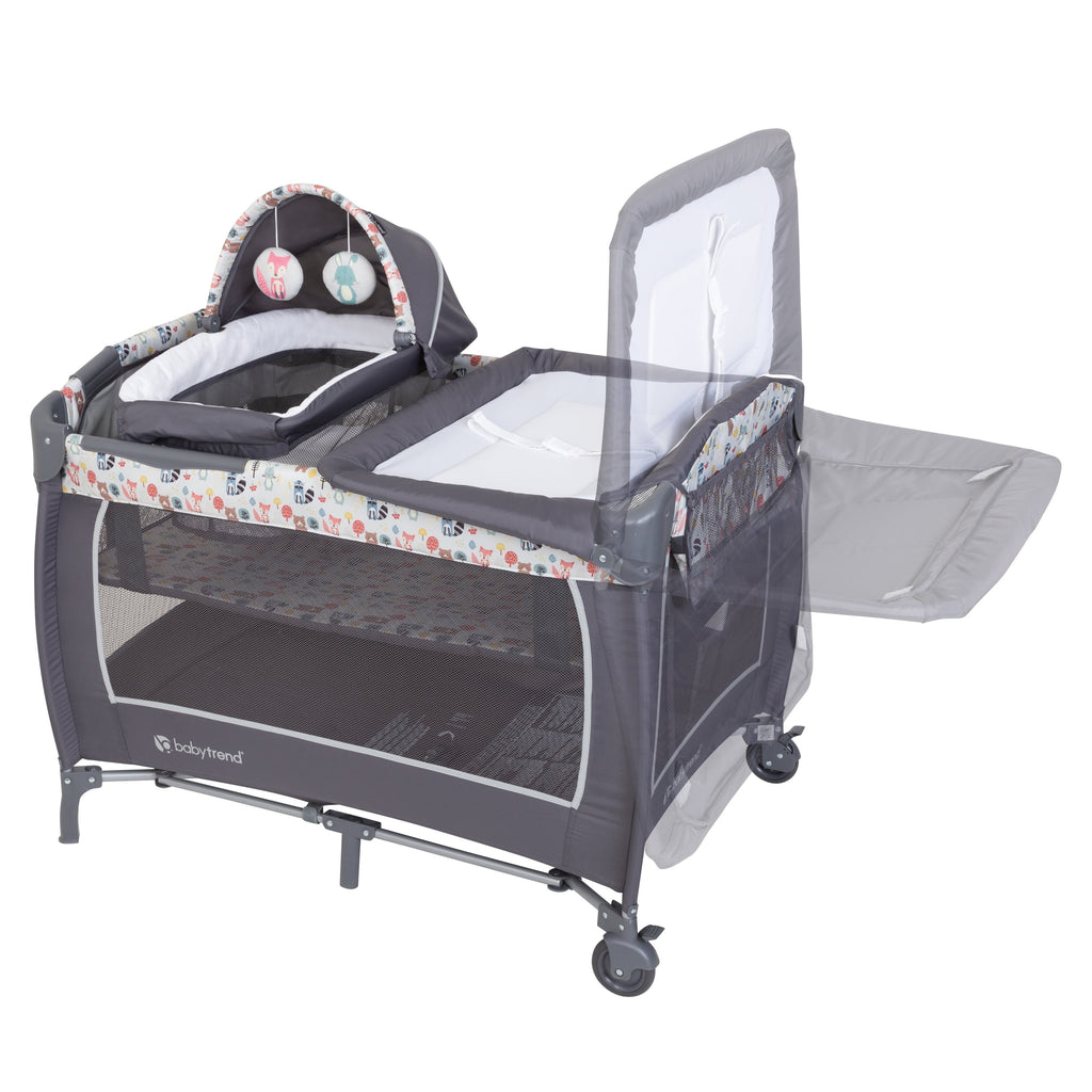 Baby Trend Lil Snooze Deluxe II Nursery Center Playard - Forest Party Gray
