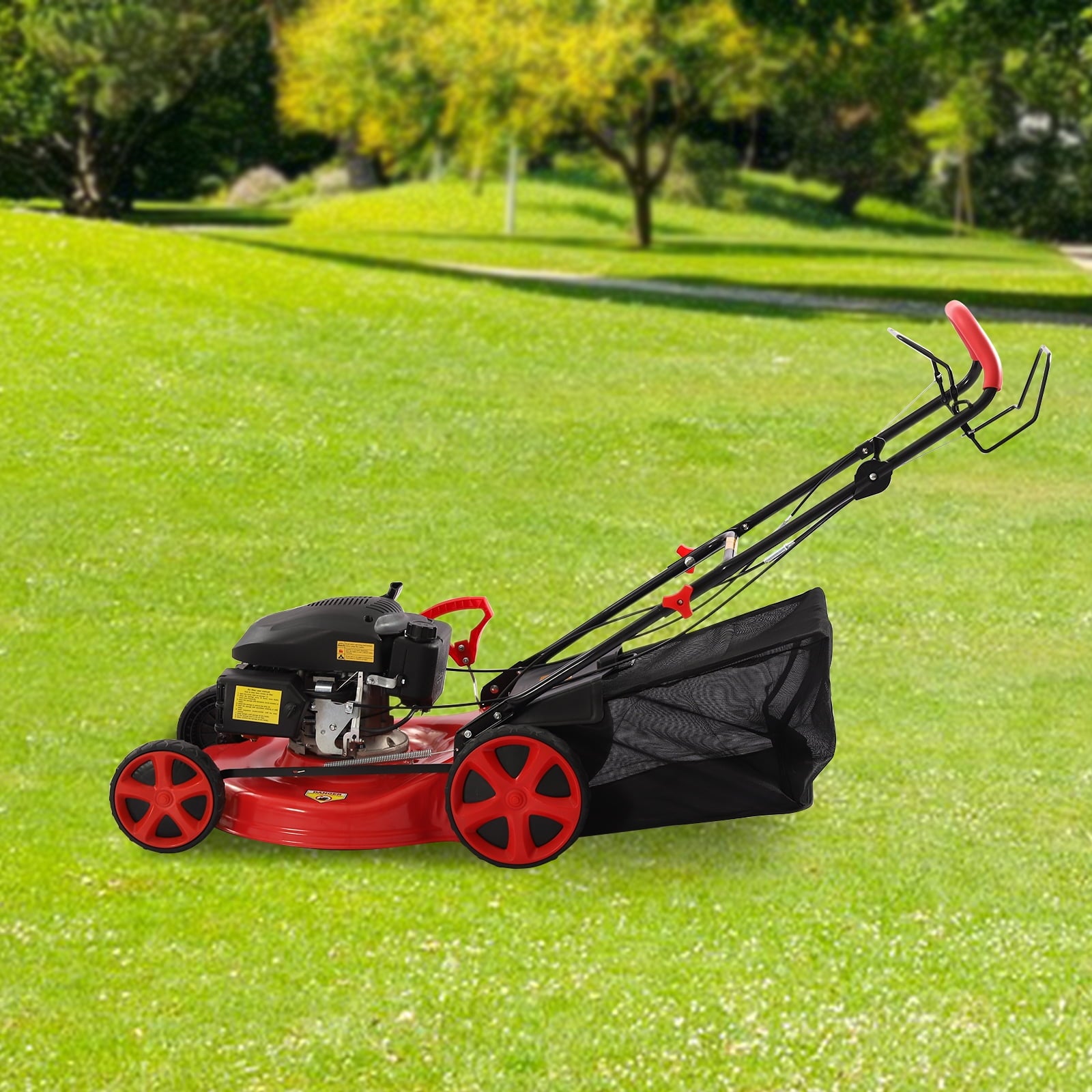 4-Stroke 173cc 4000W(6.0HP) Engine Gas Powered Lawn Mower w/ Walk-Behind Handle