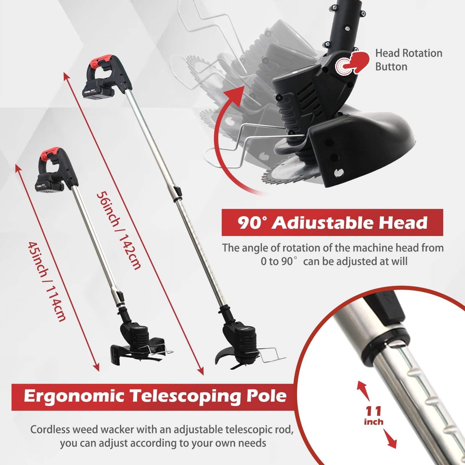 24V 800W Electric Grass Trimmer Cordless With Brushless Electric Machine, Battery Weed Eater, Electric Weed Wacker, Lawn Mower Cordless Pruning Cutter Weed Wacker Garden Trimming Tool