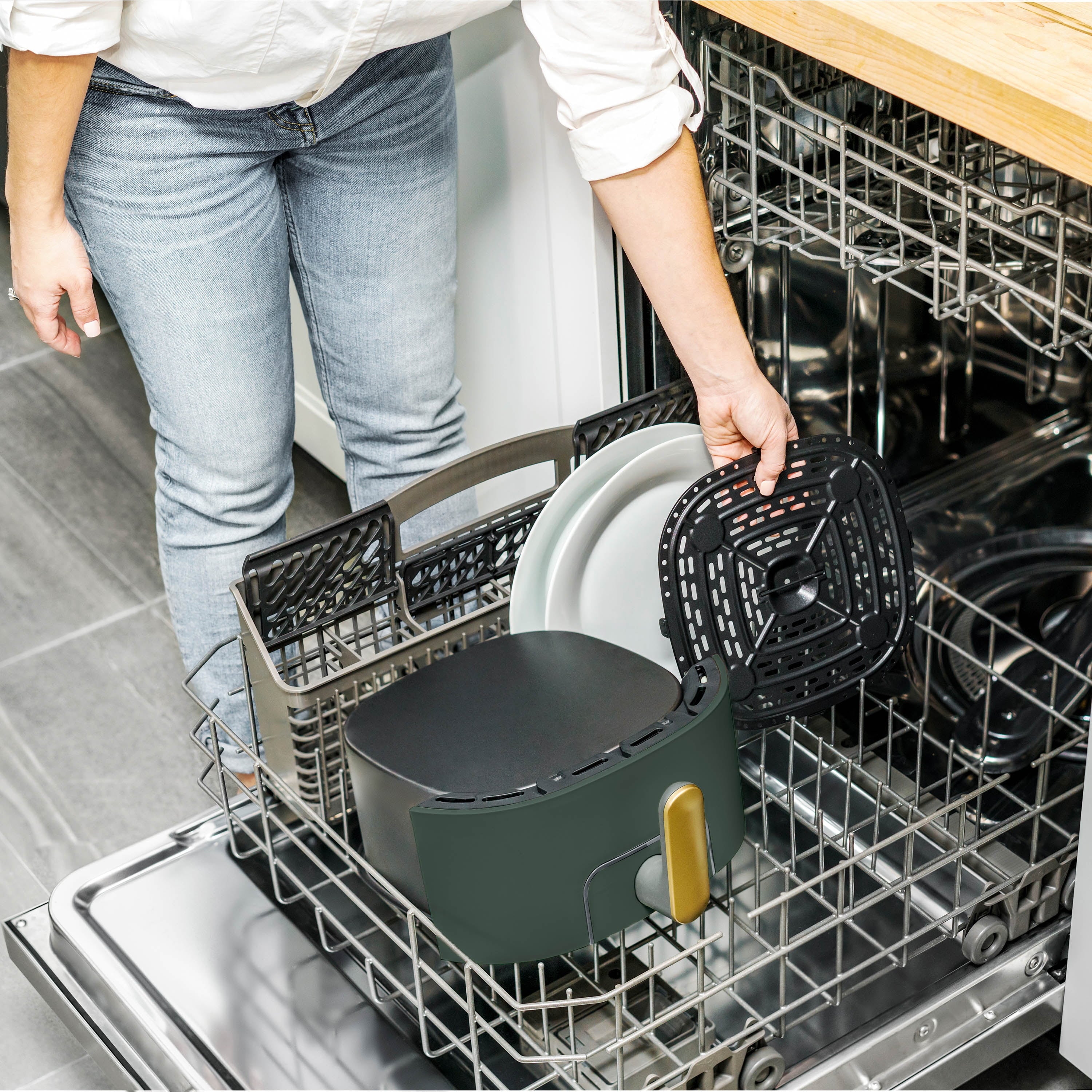 Beautiful 6 Qt Air Fryer with TurboCrisp Technology and Touch-Activated Display, White Icing by Drew Barrymore