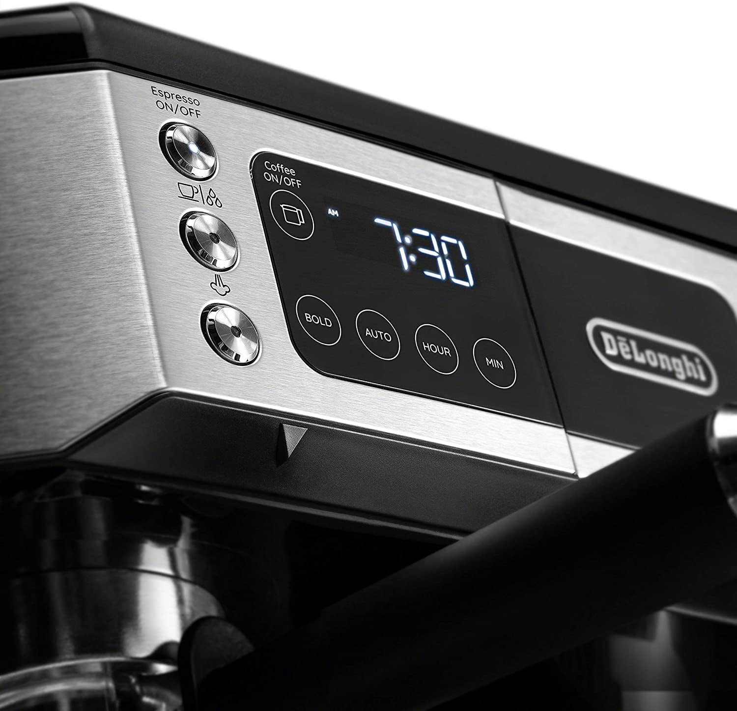 De'Longhi All-in-One Combination Coffee Maker & Espresso Machine + Advanced Adjustable Milk Frother for Cappuccino & Latte + Glass Coffee Pot 10-Cup, COM532M