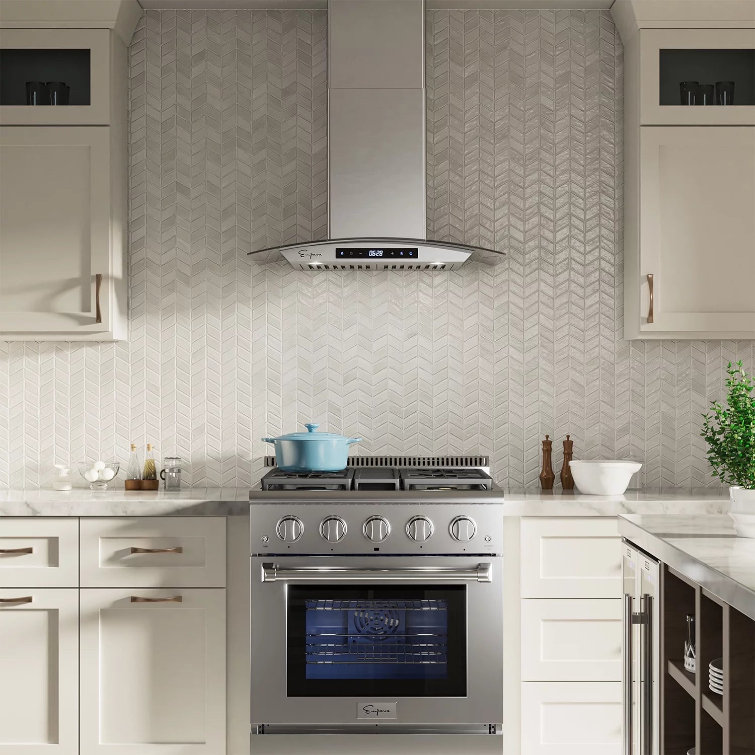 30 in. 400 CFM Ducted Kitchen Glass Wall Mount Range Hood in Stainless Steel