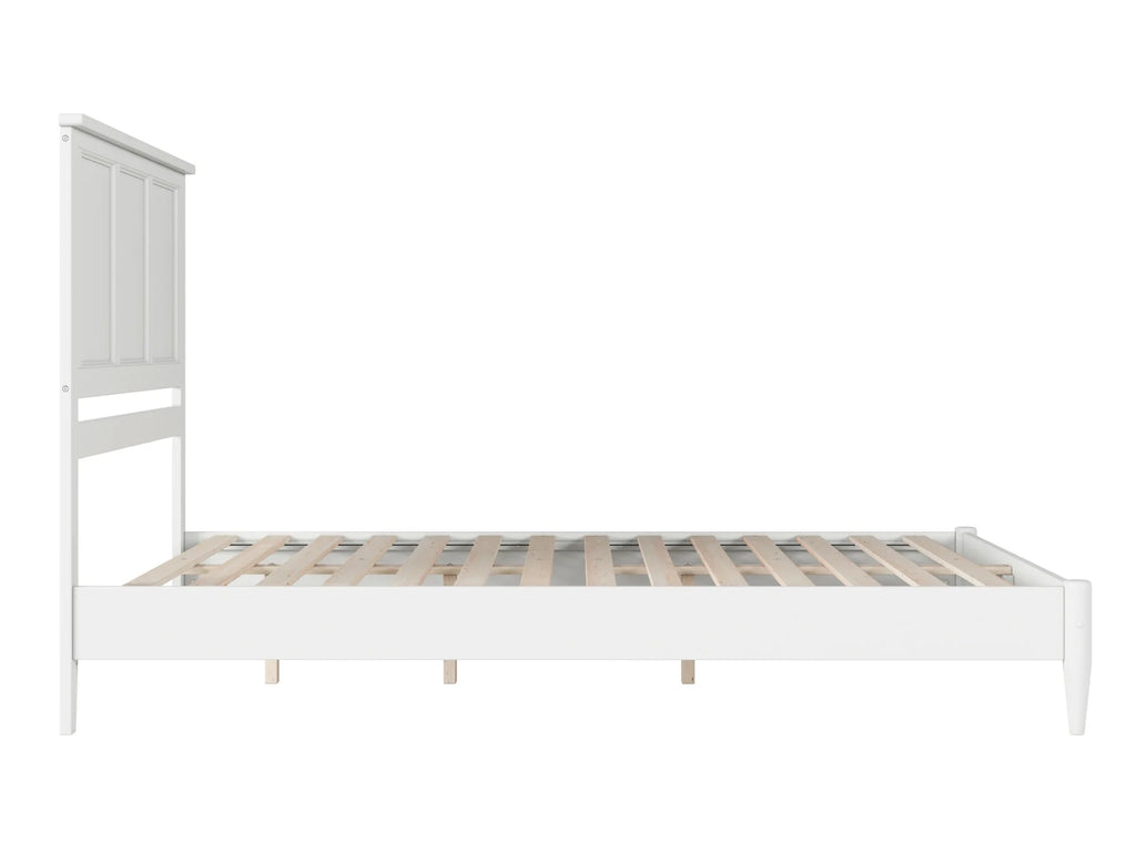 AFI Charlotte Queen Solid Wood Low Profile Platform Bed, White
