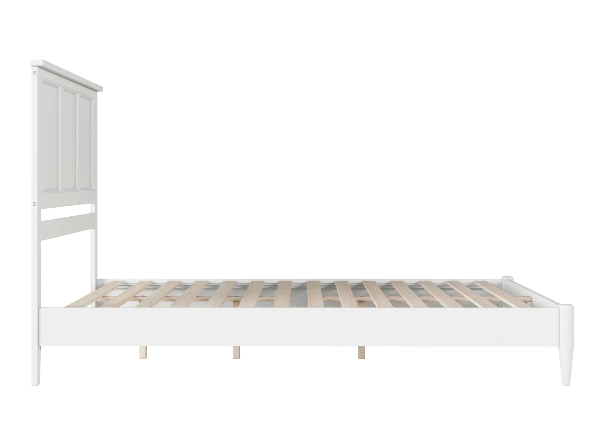 AFI Charlotte Queen Solid Wood Low Profile Platform Bed, White