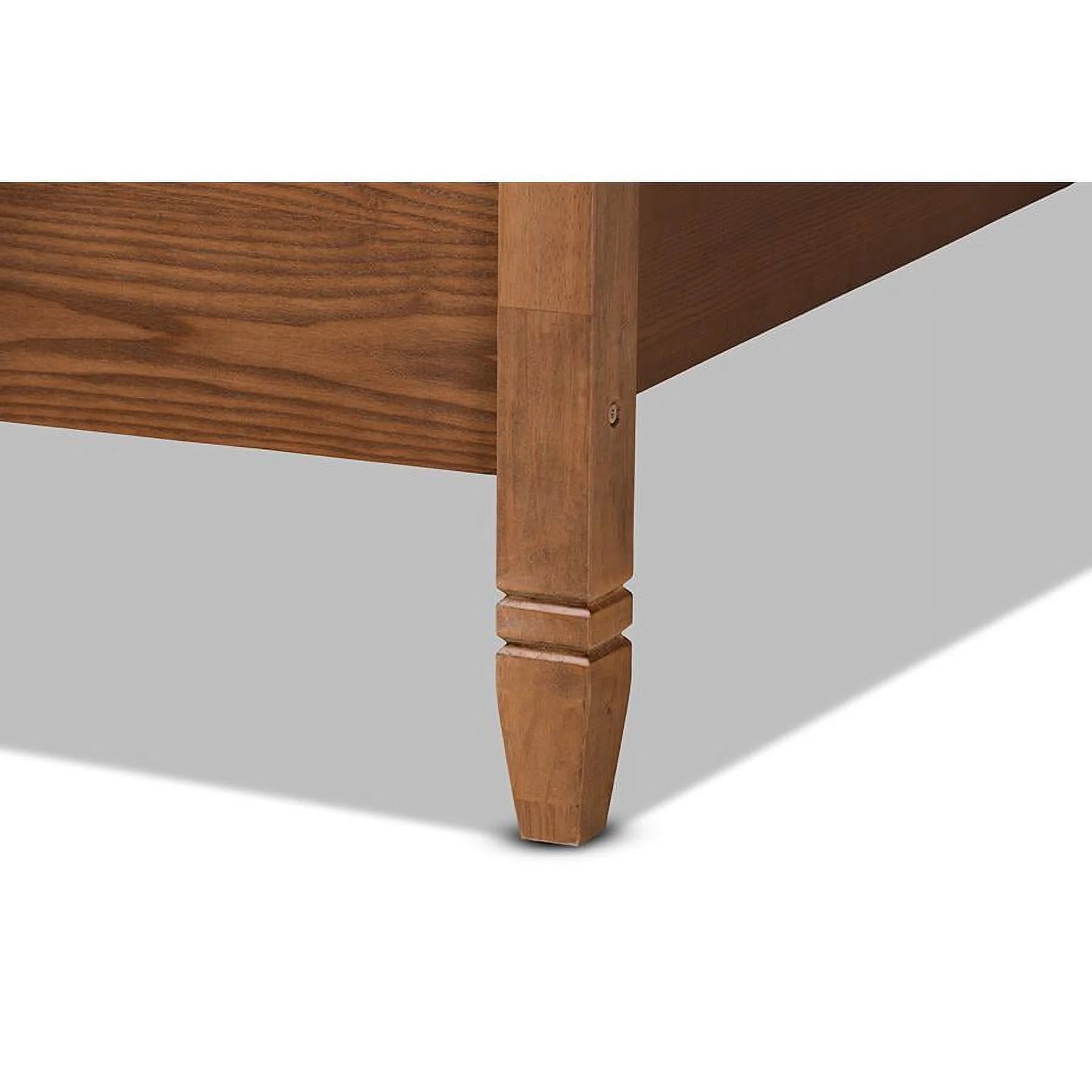 Baxton Studio Malia Brown Finished Wood Queen Size Canopy Bed