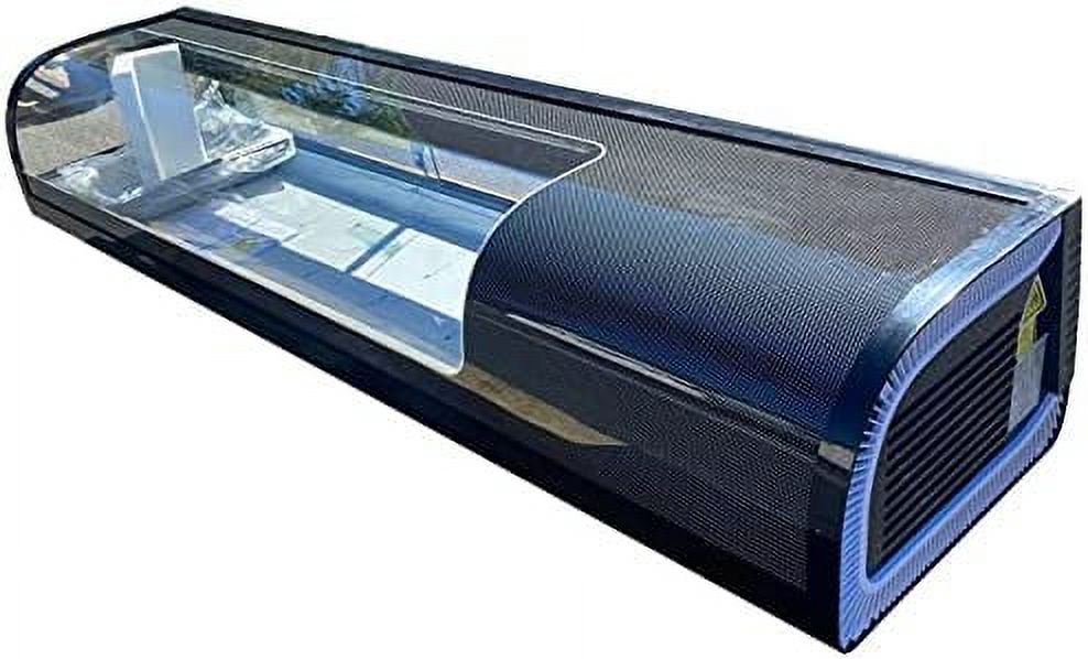 47" Refrigerated Sushi bar Display Cooler Case Countertop Black Color-4 Pan Commercial Refrigerator, LED Lighting RTS42B