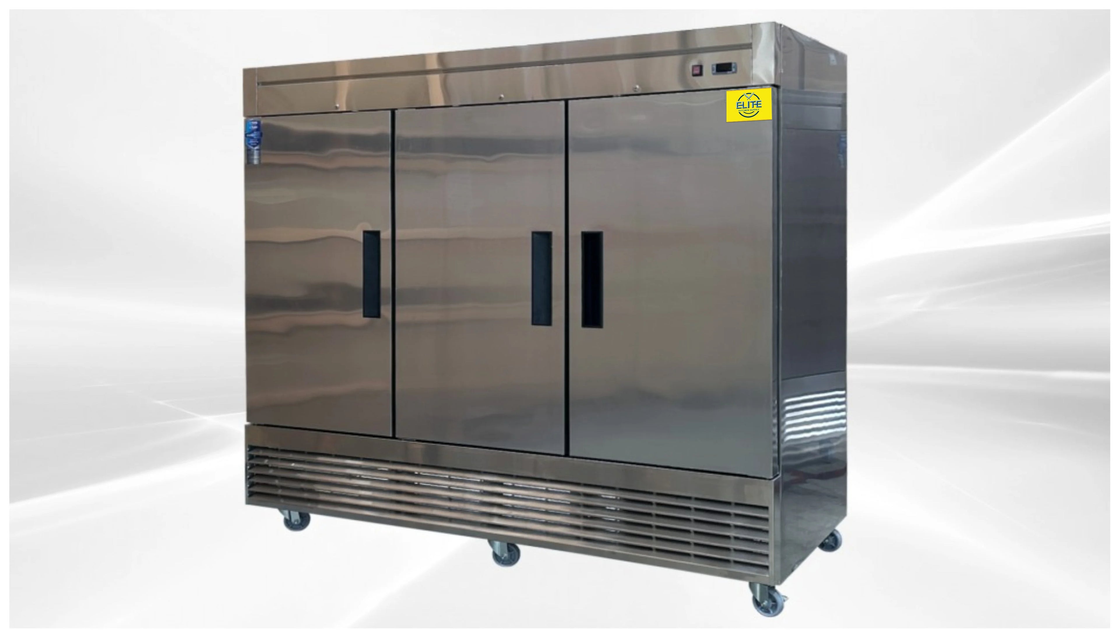 83 in. Three Door Upright Reach-in Commercial Freezer in Stainless Steel 64.80 Cu. ft.