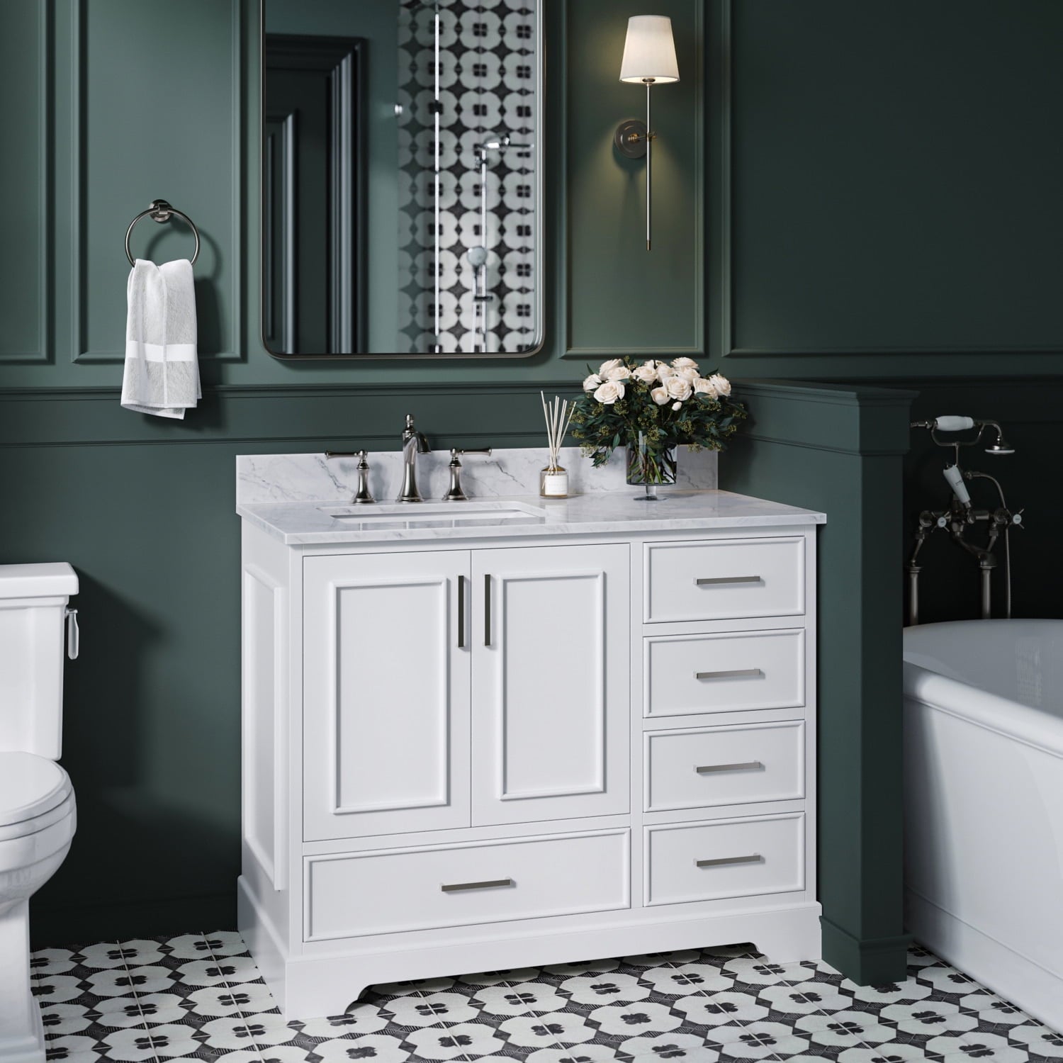 Ariel M043slcw2rvo Stafford 43" Free Standing Single Basin Vanity Set - Grey