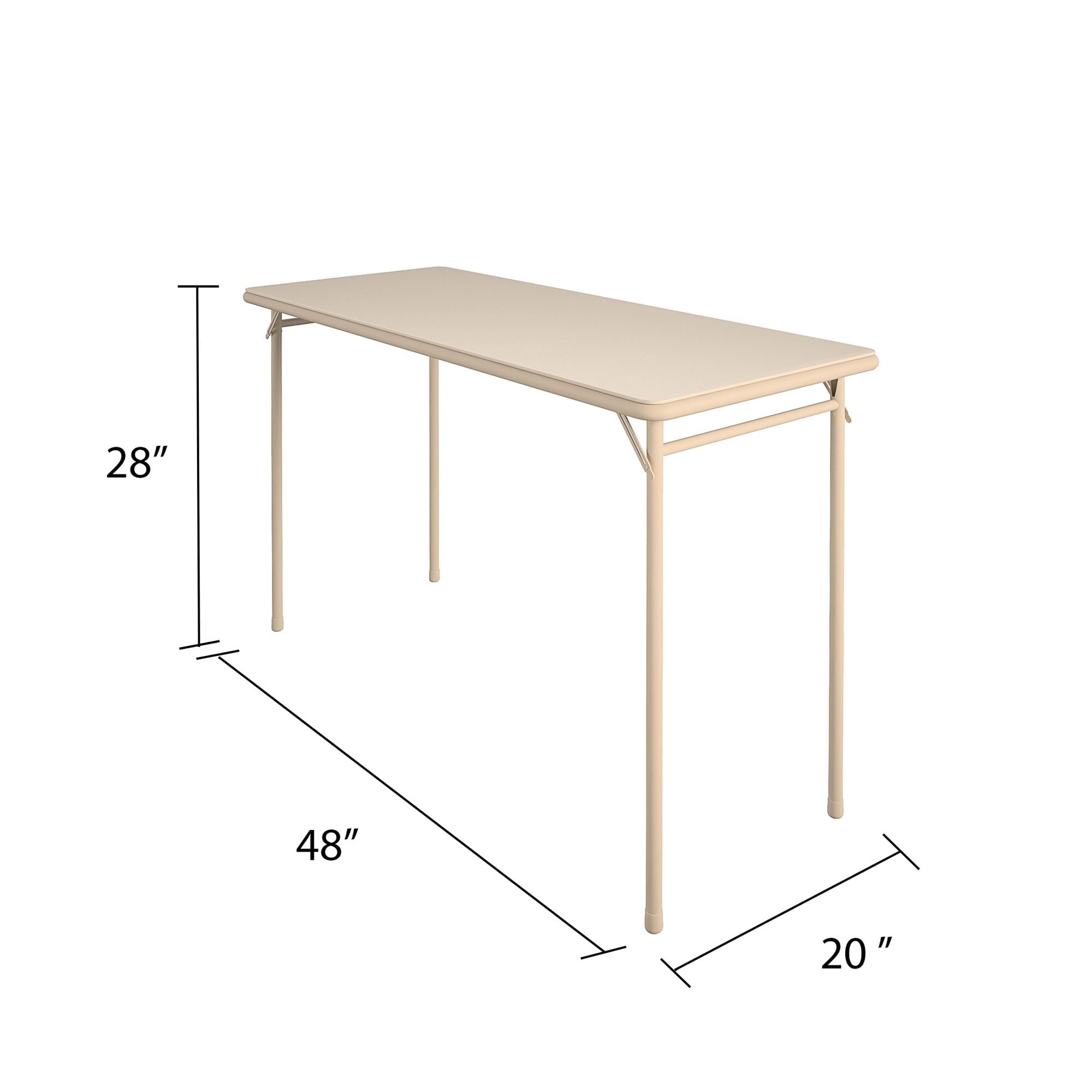20" x 48" Vinyl Upholstered Steel Frame Folding Table Antique Linen