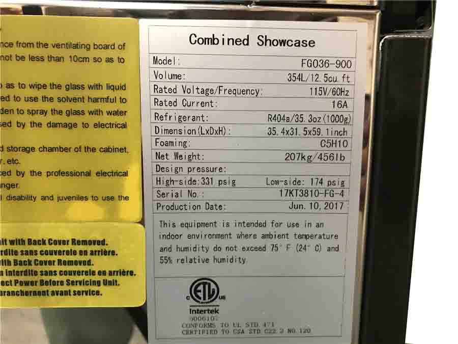 36 ins Commercial Refrigerator Starbucks TURBO AIR COMMERCIAL OPEN AIR DISPLAY CASE REFRIGERATOR COOLER MERCHAINDISER FGO36