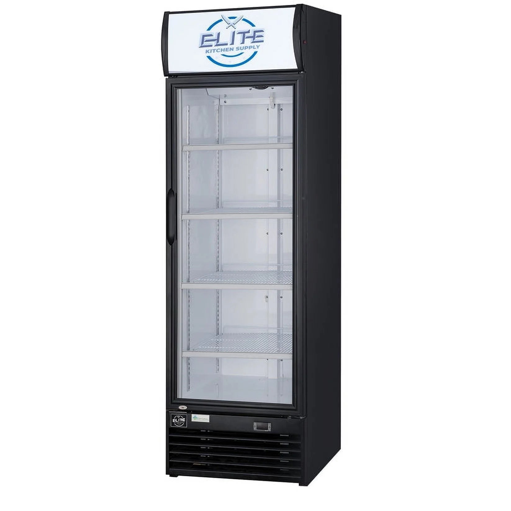 24 in. Commercial Display Cooler Refrigerator with Glass Door in Black 15.1 cu. ft.