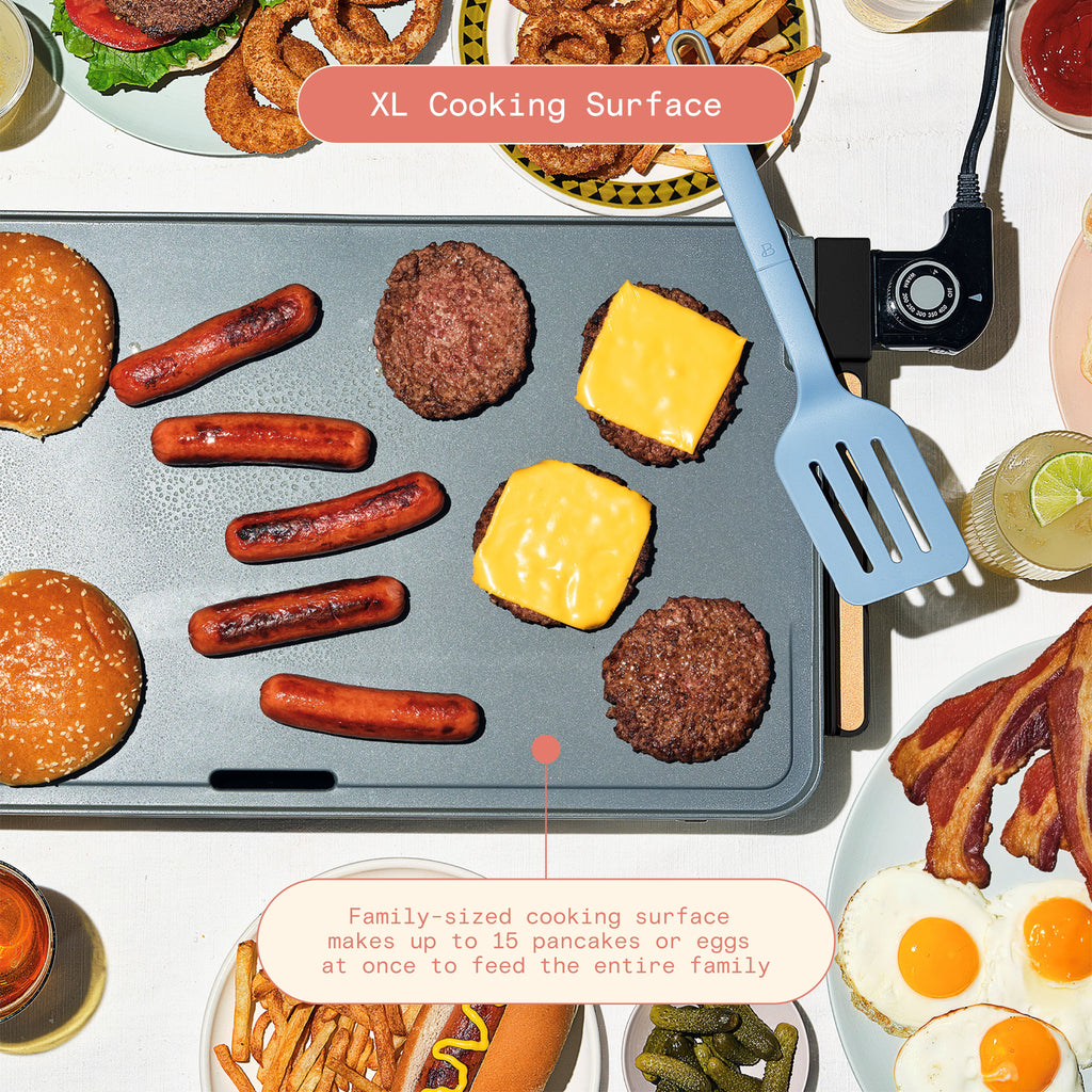 Beautiful XL Electric Griddle 12" x 22"- Non-Stick, White Icing by Drew Barrymore