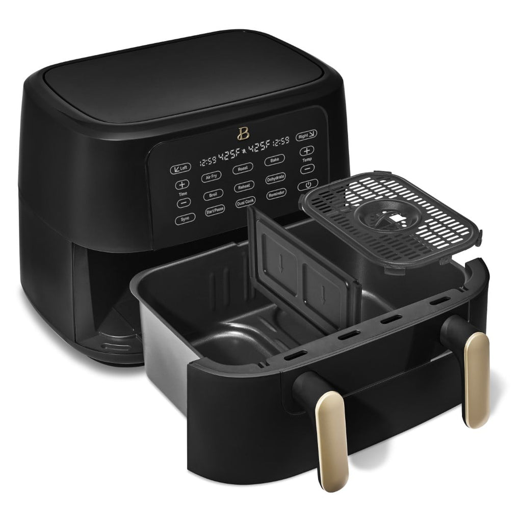 Beautiful 9 QT TriZone Air Fryer, White Icing by Drew Barrymore