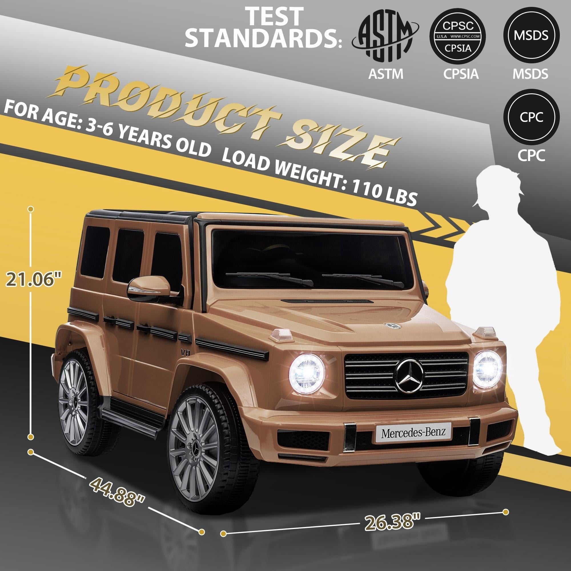 24V Ride on Car with Remote Control for Kids Mercedes Benz Ride on Car Toy for Boys and Girls 3-6 Years Old, Electric Vehicle, Bluetooth, LED Light, White