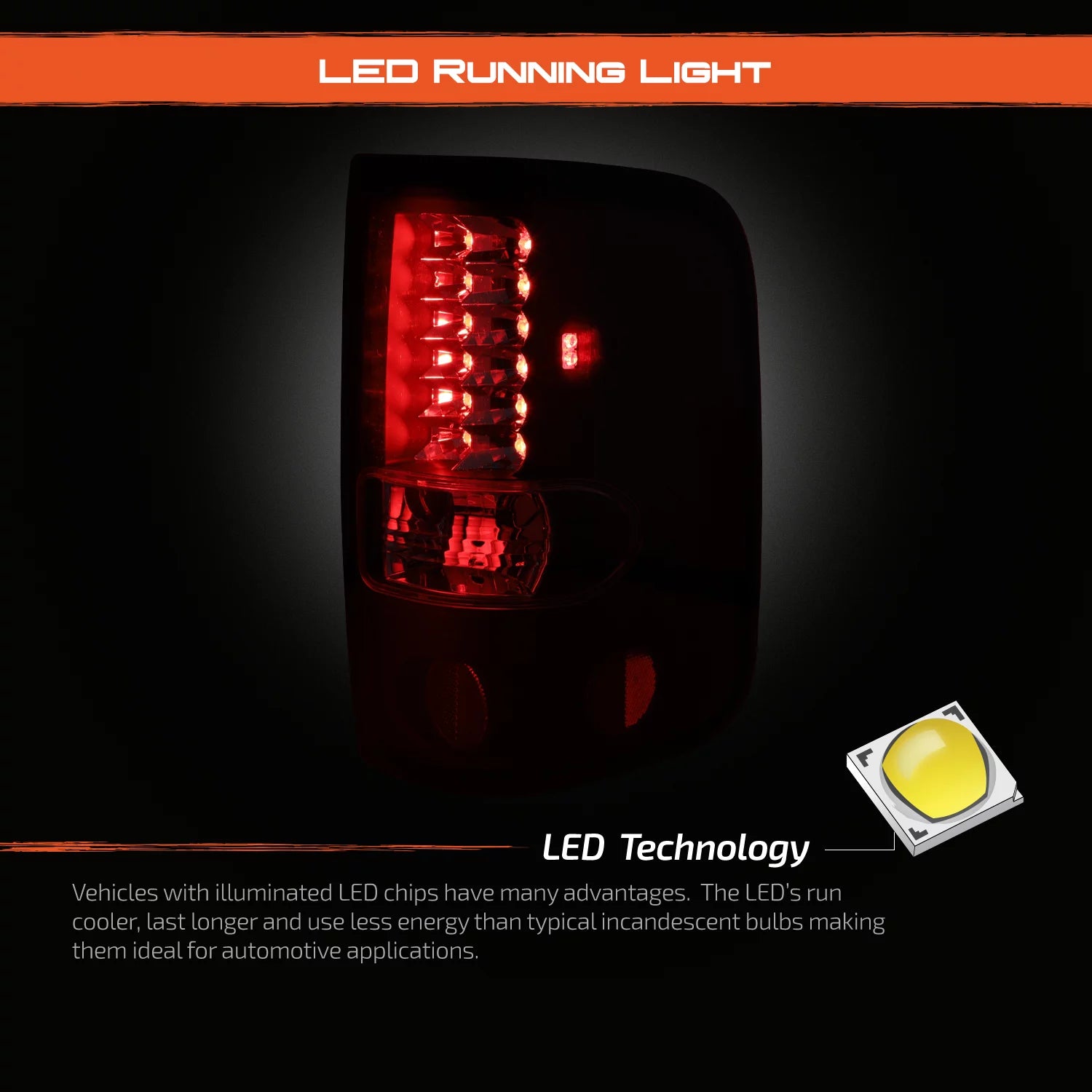 AKKON - For 04-08 Ford F150 Styleside Model Pickup Truck Black Smoke LED Tail Lights Brake Lamps Replacement