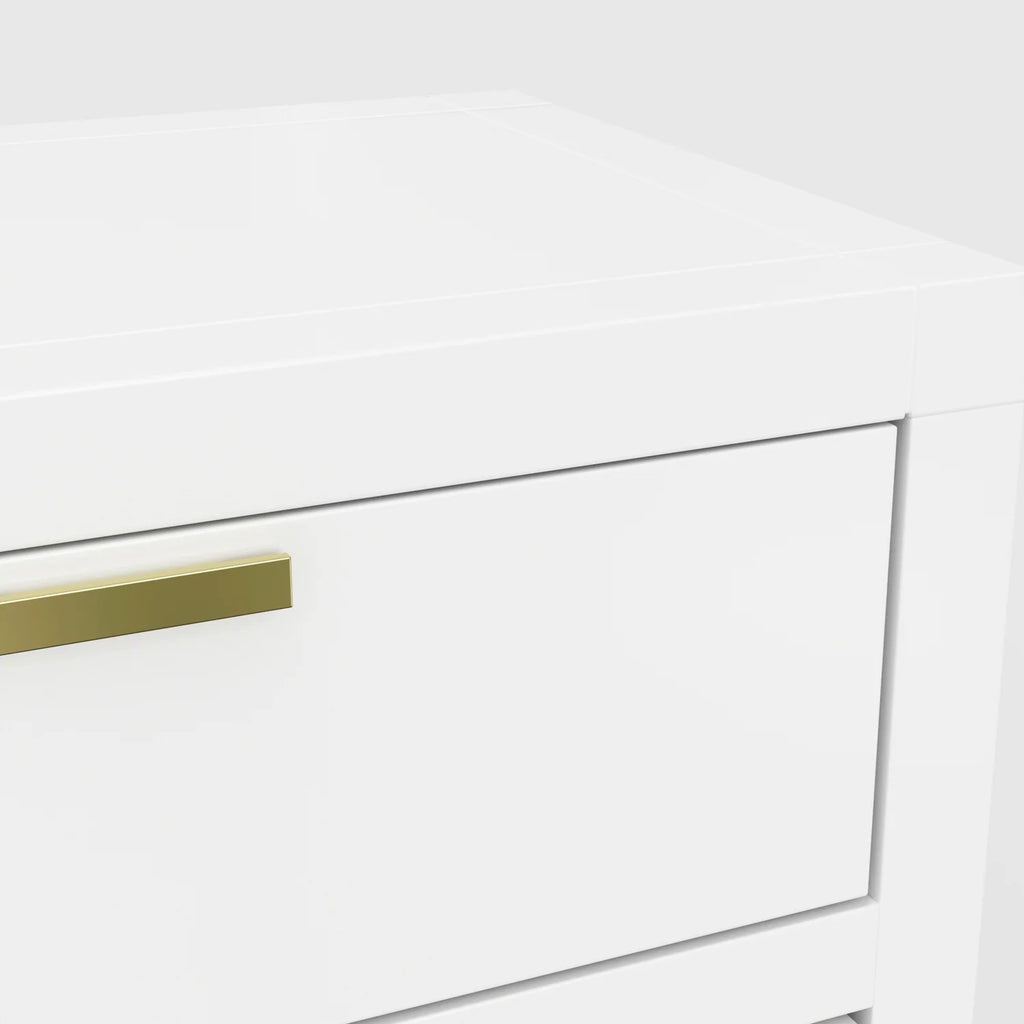 Alpine Furniture Carmel Wood 2 Drawer Nightstand in White