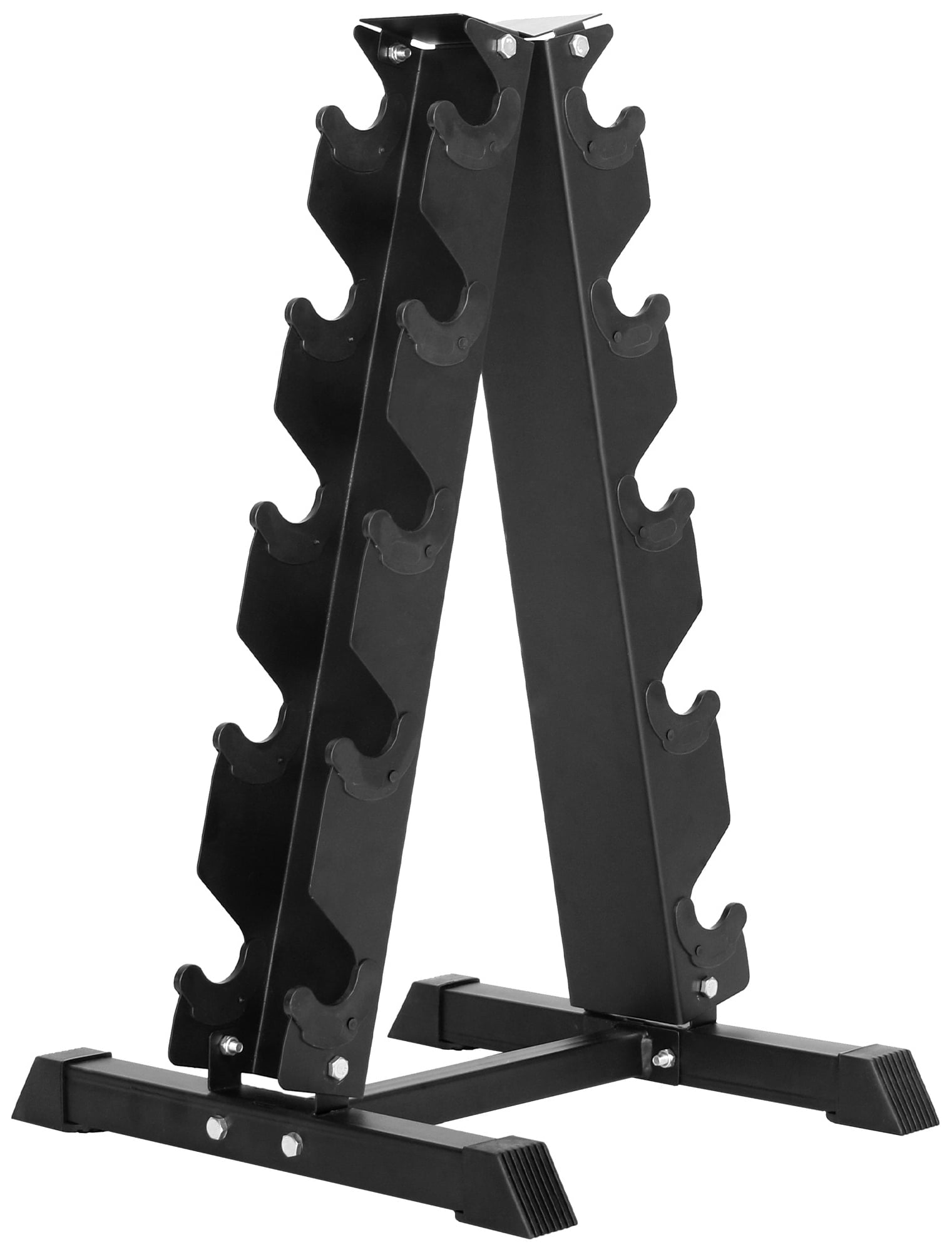 BalanceFrom 100LB Rubber Coated Hex Dumbbell Weight Set with A-Frame Rack, 5-20 lbs Pairs