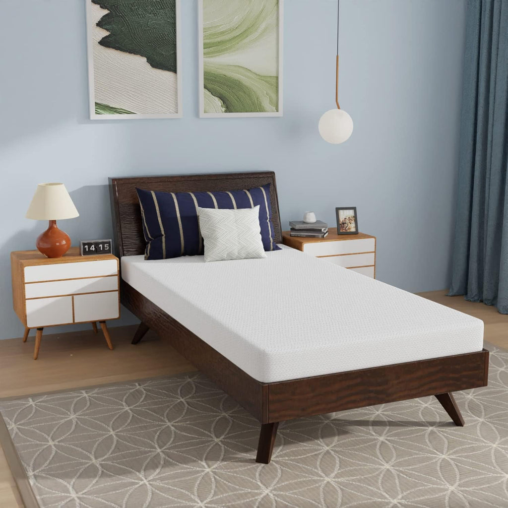 6 Inch Gel Memory Foam Mattress Twin Size Mattress Bamboo Charcoal Infused Mattress in a Box Medium-Firm Pressure Relief&Temperature Regulation CertiPUR-US Certified,Fiberglass Free,White