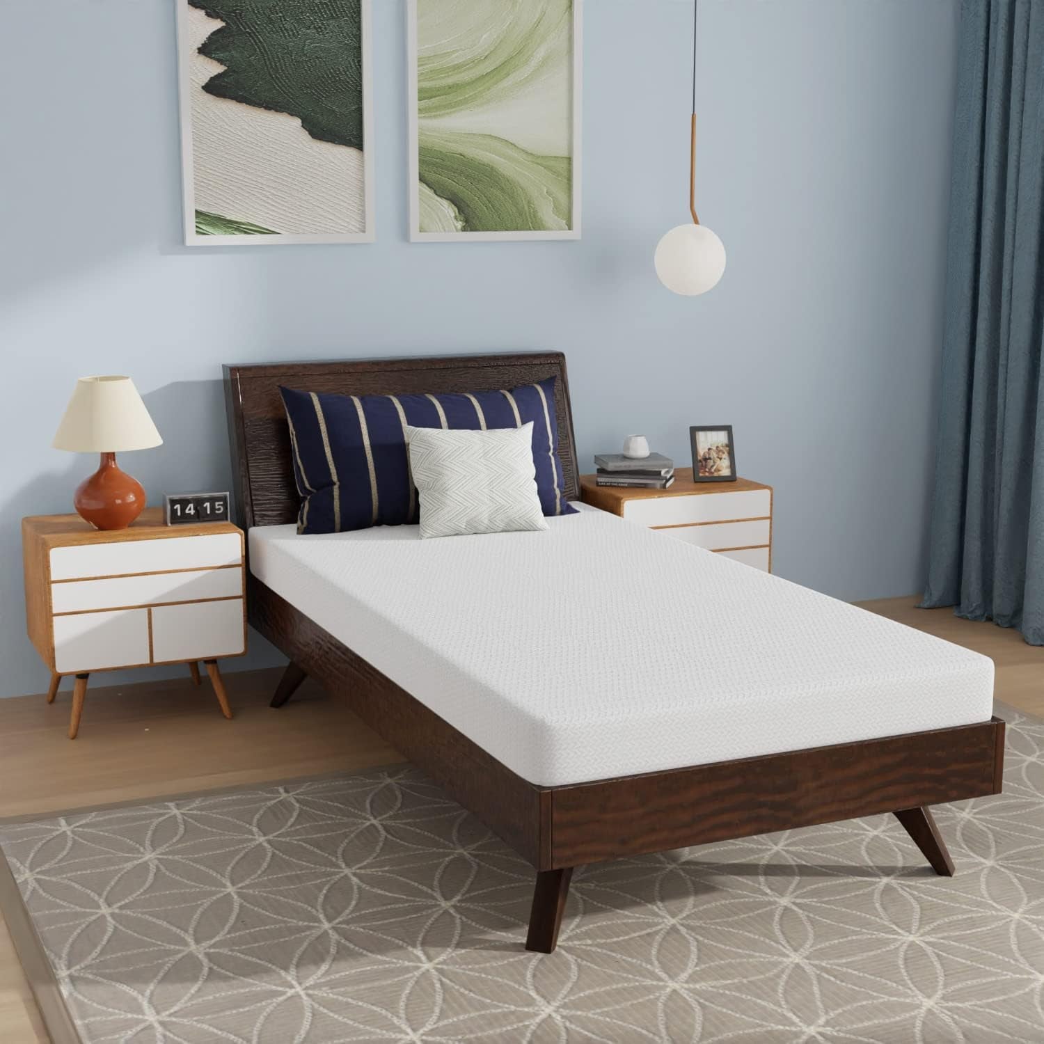 6 Inch Gel Memory Foam Mattress Twin Size Mattress Bamboo Charcoal Infused Mattress in a Box Medium-Firm Pressure Relief&Temperature Regulation CertiPUR-US Certified,Fiberglass Free,White