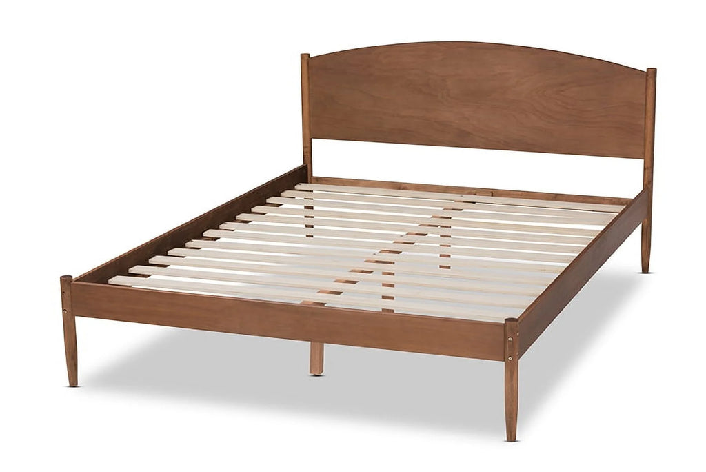 Baxton Studio Studio Leanora Mid-Century Wood Platform Bed, King, Walnut
