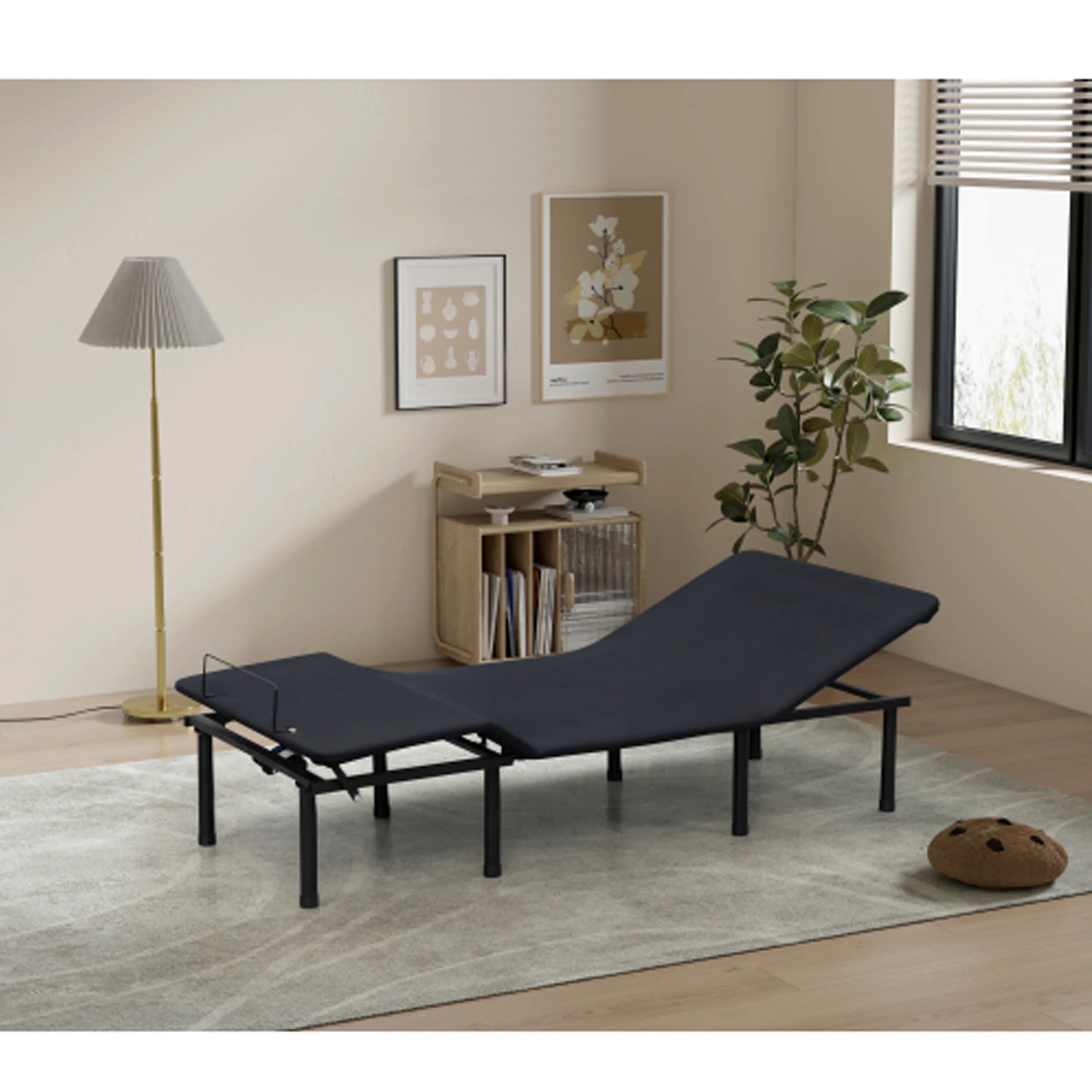 Adjustable Bed Base -Three Fold- Motorized Head and Foot Incline -Queen