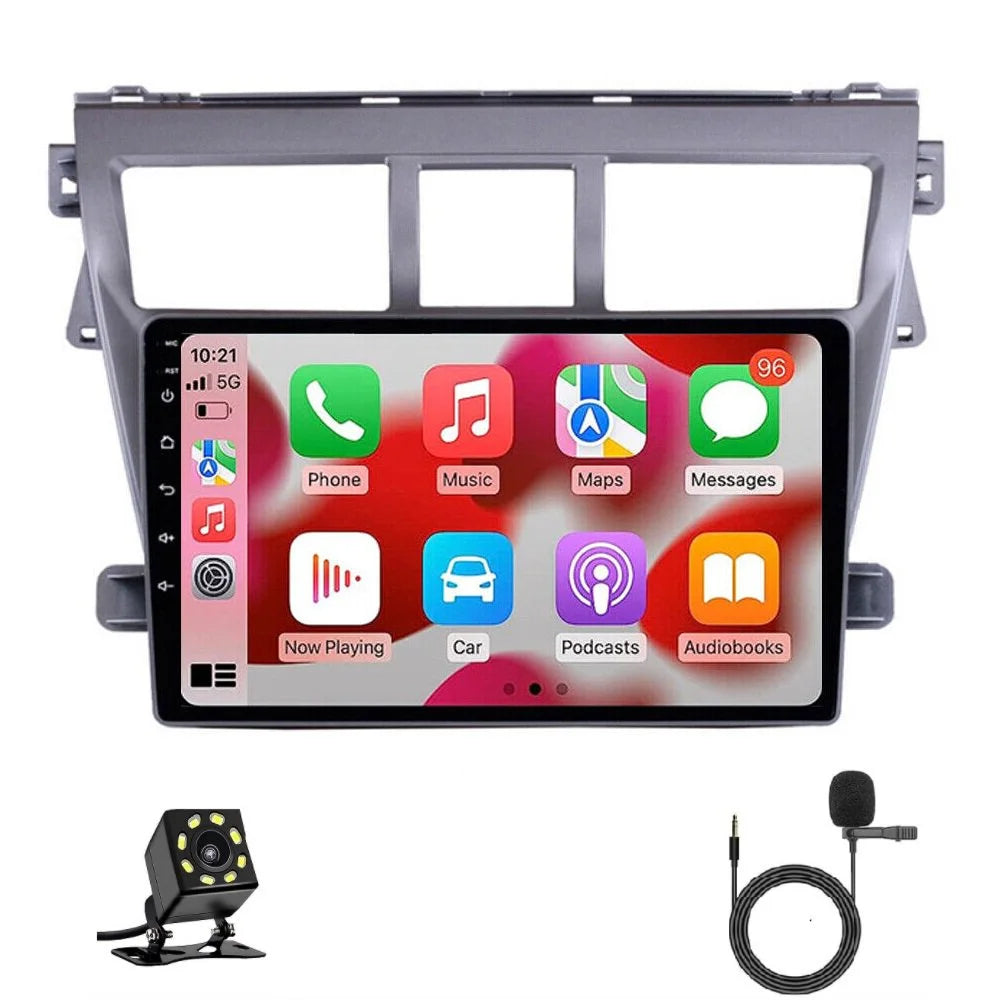 2+32G Android Radio Stereo fit 2007-2012 Toyota Yaris 9" 1280*720 HD in-Dash GPS Navigation CarPlay Android Auto