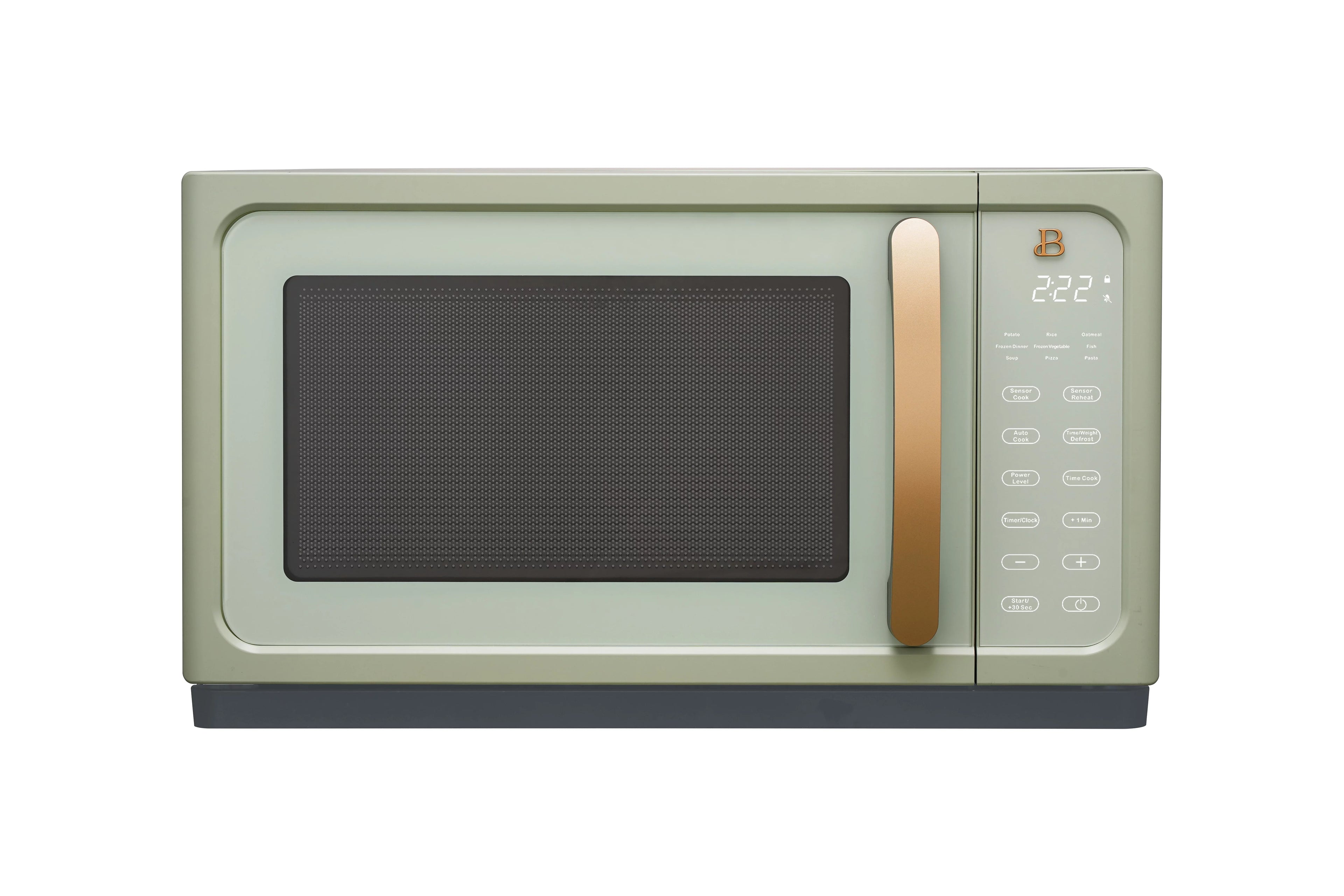 Beautiful 1.1 Cu ft 1000 Watt, Sensor Microwave Oven, Sage Green by Drew Barrymore, New