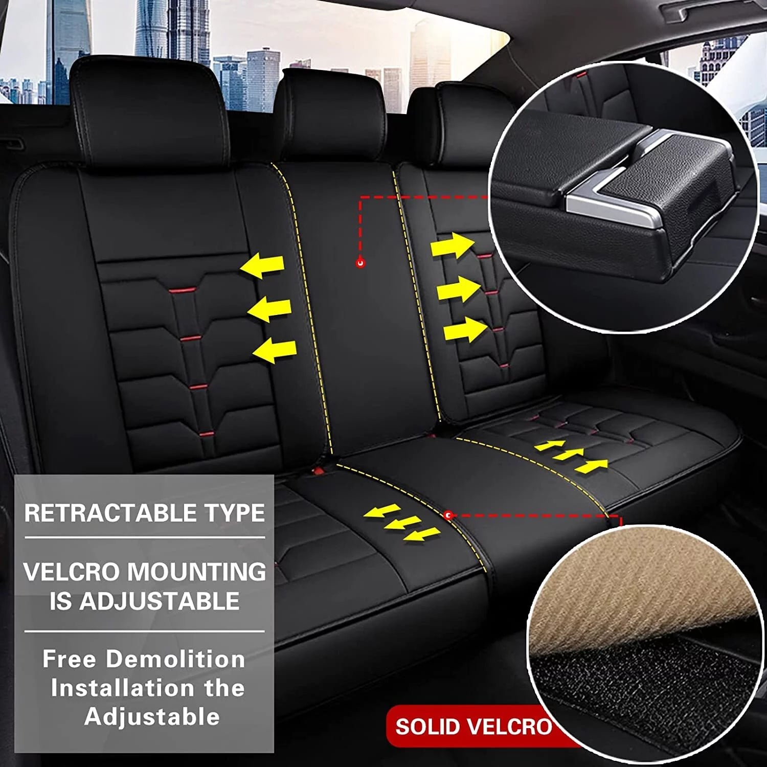 AOMSAZTO Car 5-Seat Covers Front & Rear Full Set For Ford Maverick 2022 2023 Faux Leather Seat Cushion Protector Waterproof