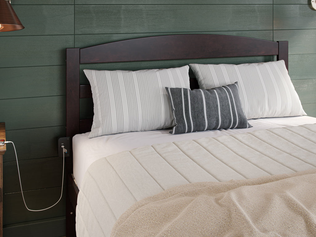 AFI Warren 14" Queen Wood Platform Bed Frame with Headboard and Footboard, Espresso