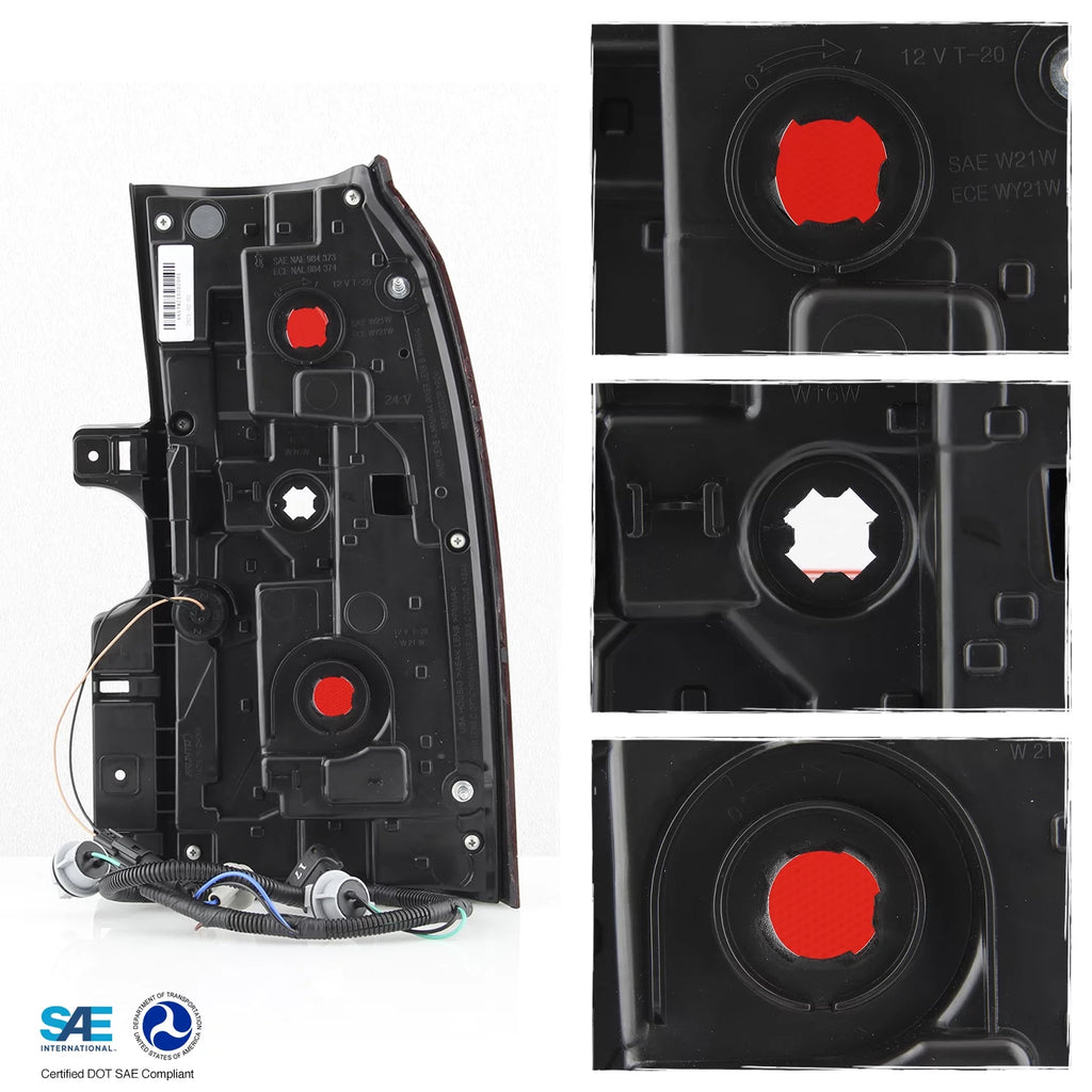 AKKON - Fits 2015-2020 Chevy Suburban Tahoe Pickup LED Running Chrome Red Tail Light Brake Lamp Outer Driver Left Replacement