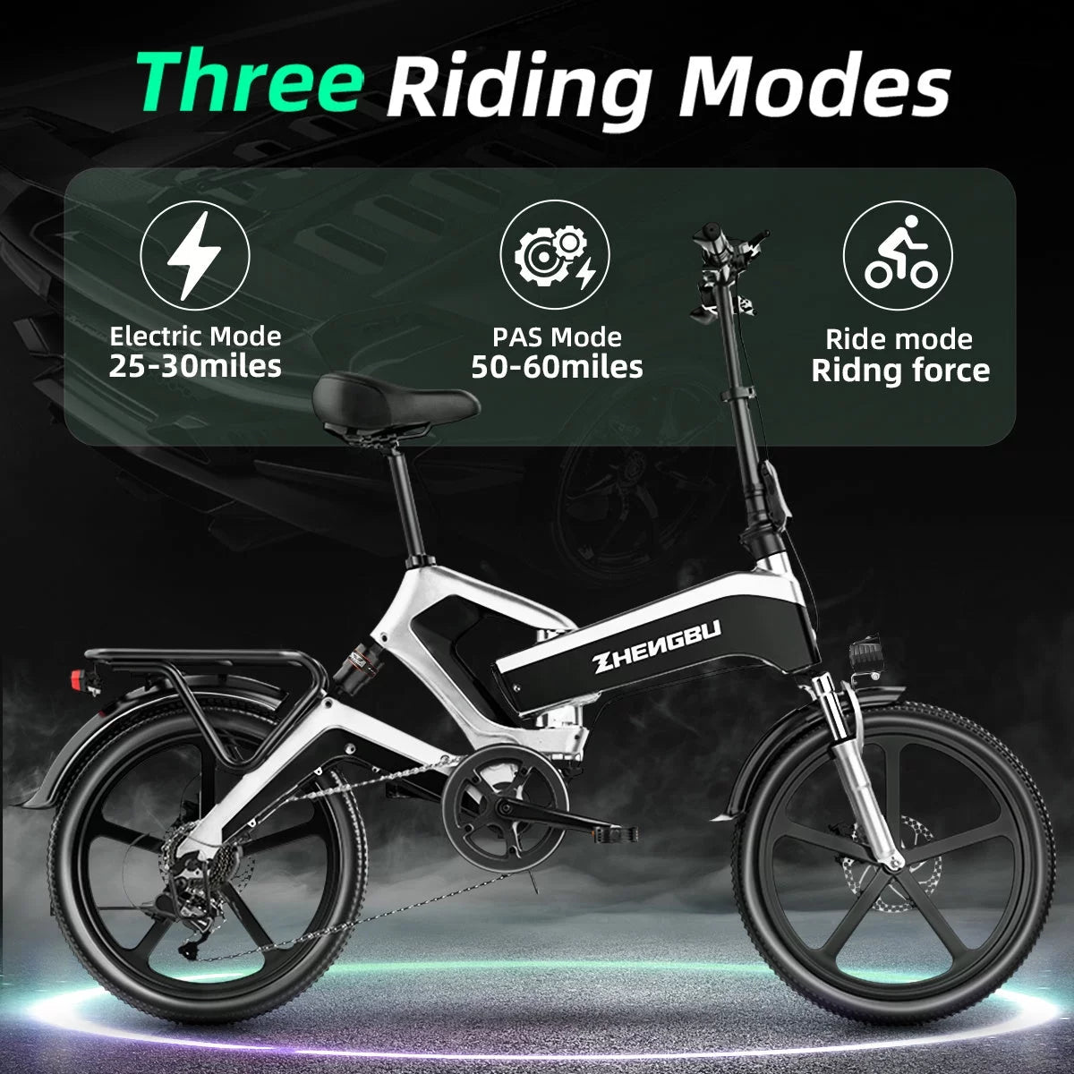 20'K6 Electric Bike for Adults,Ebike with 500W Motor 48V 10AH/12.8Ah Battery, E Bikes Shimano 7-Speed and Dual Shock Absorber Folding Electric Road Bicycle for Urban Commuting