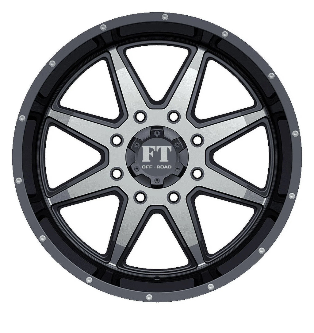 22X12 8-165 Off Road FT-2 Machined Face/Black Wheel -44/130.6