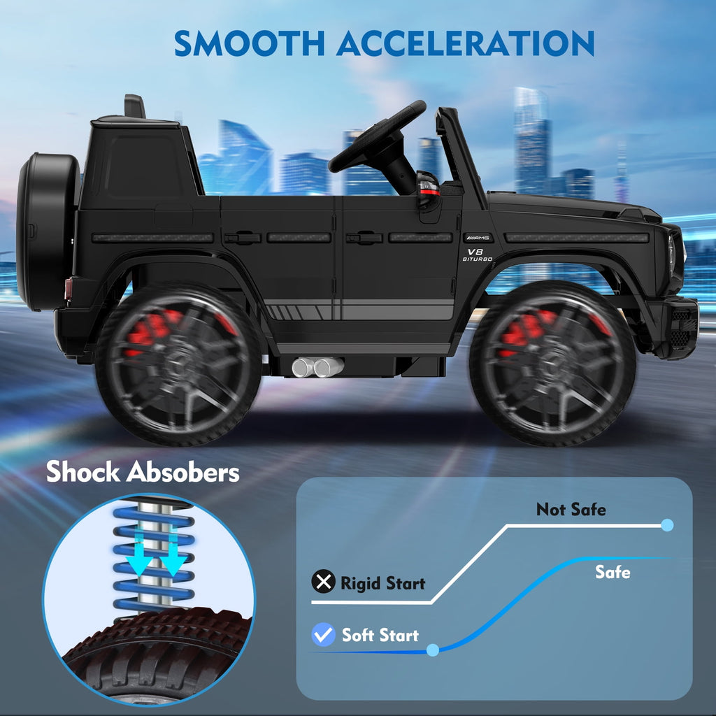 12Volt 1 Seater Mercedes-Benz G63 Licensed Powered Ride on Toy with Remote Control, Gift for Kids Aged 2~4 Years -Red