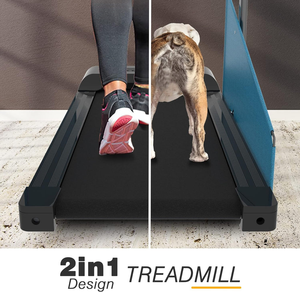 2-in-1 Dog Treadmill for Home - 220lbs Weight Capacity Folding Pet Training Machine Exercise Workout Foldable Running Machine Portable for Running Walking, Easy Installation