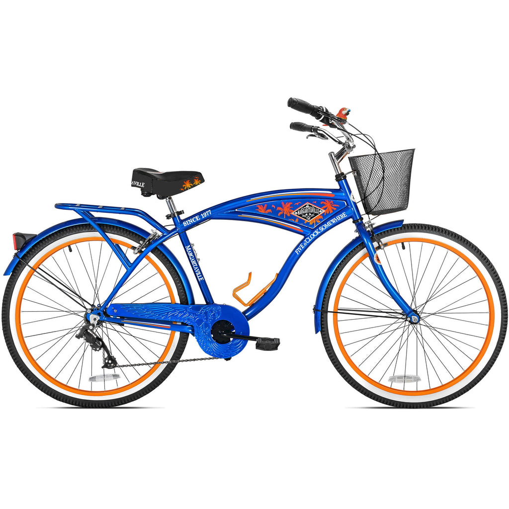 BCA 26 Inch Margaritaville Multi-Speed Cruiser Men's Bike, Blue
